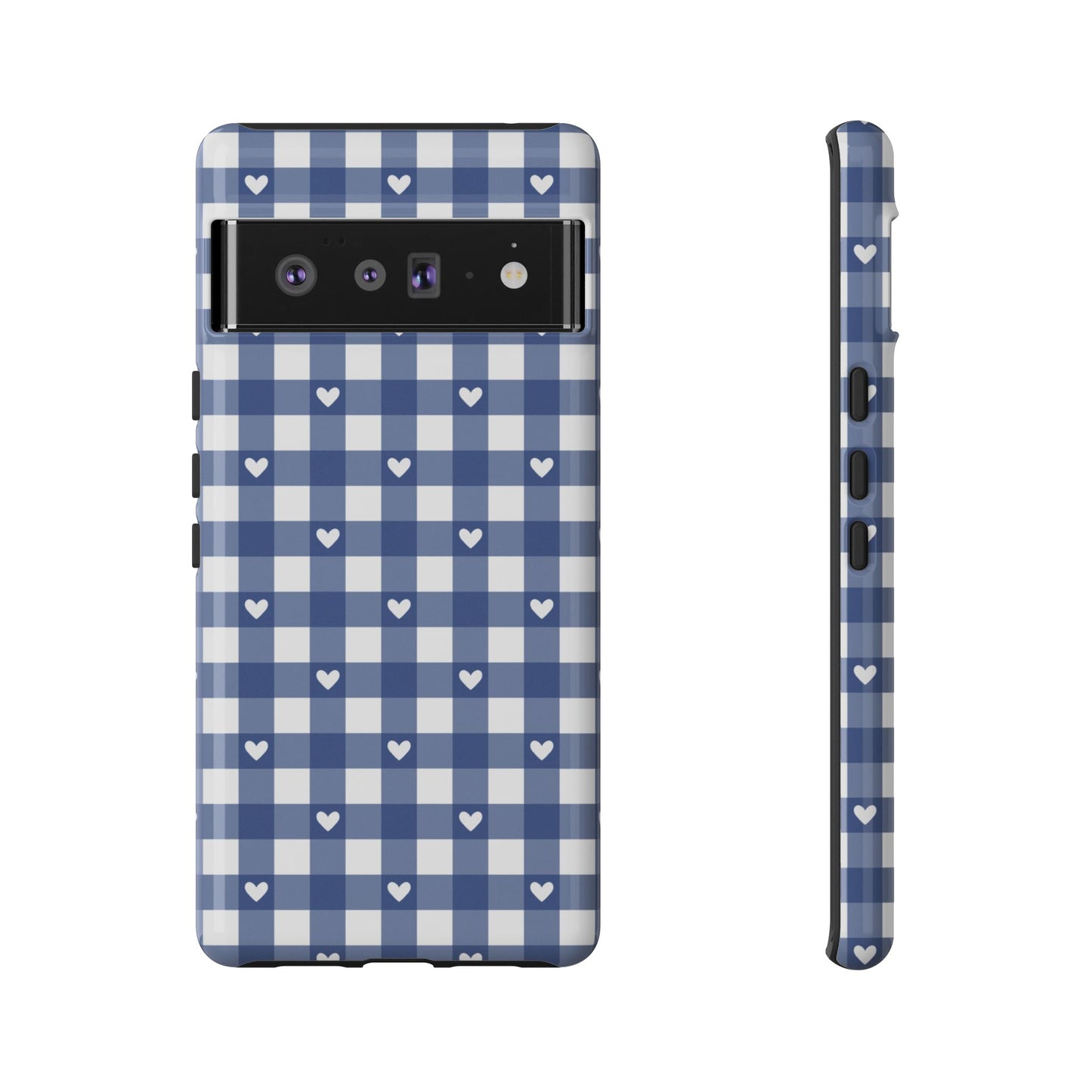 Blue Picnic Hearts Gingham Case