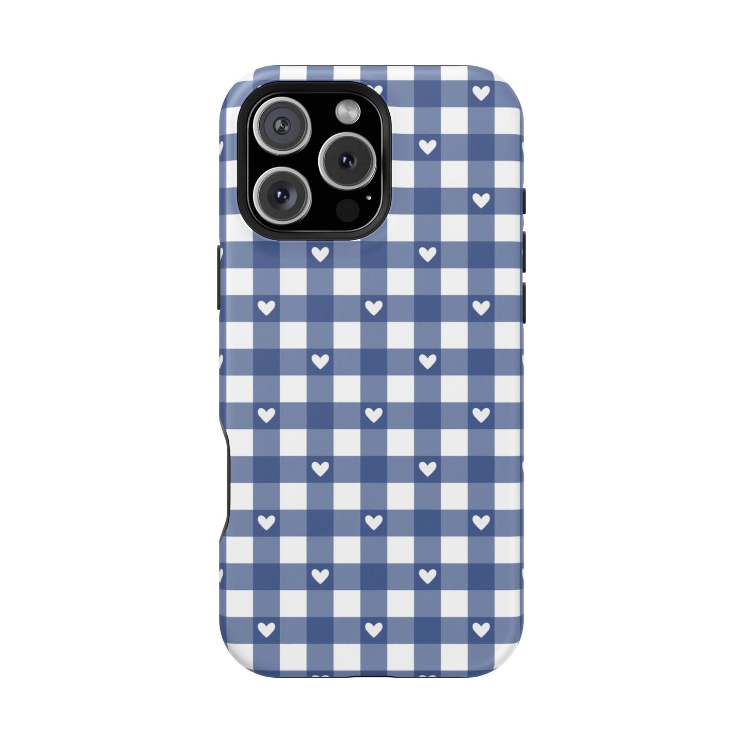 Blue Picnic Hearts Gingham MagSafe Case