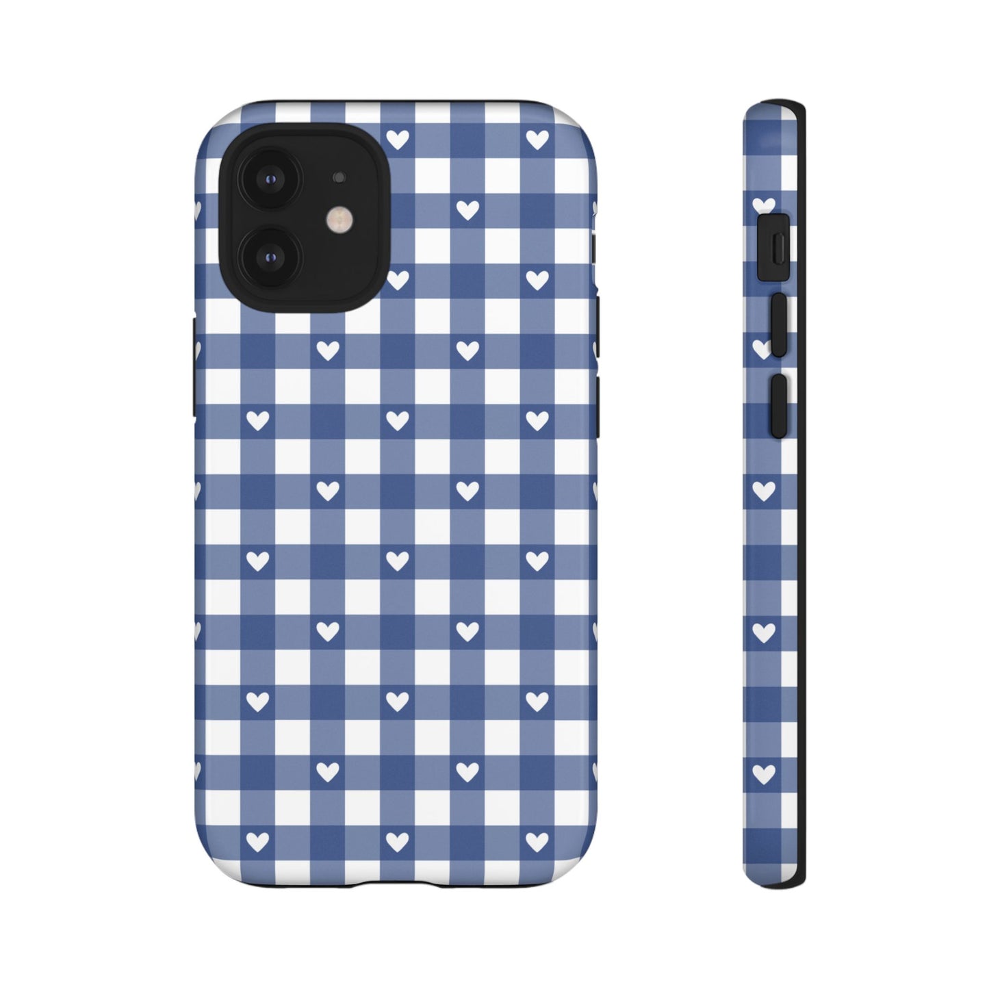 Blue Picnic Hearts Gingham Case