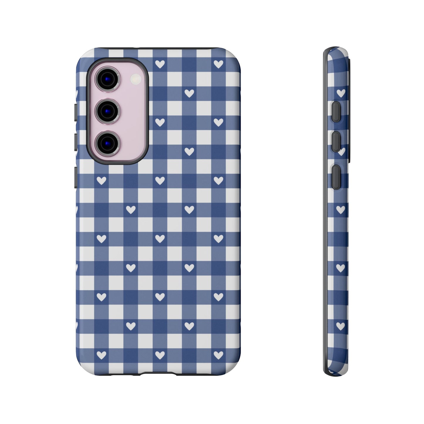 Blue Picnic Hearts Gingham Case