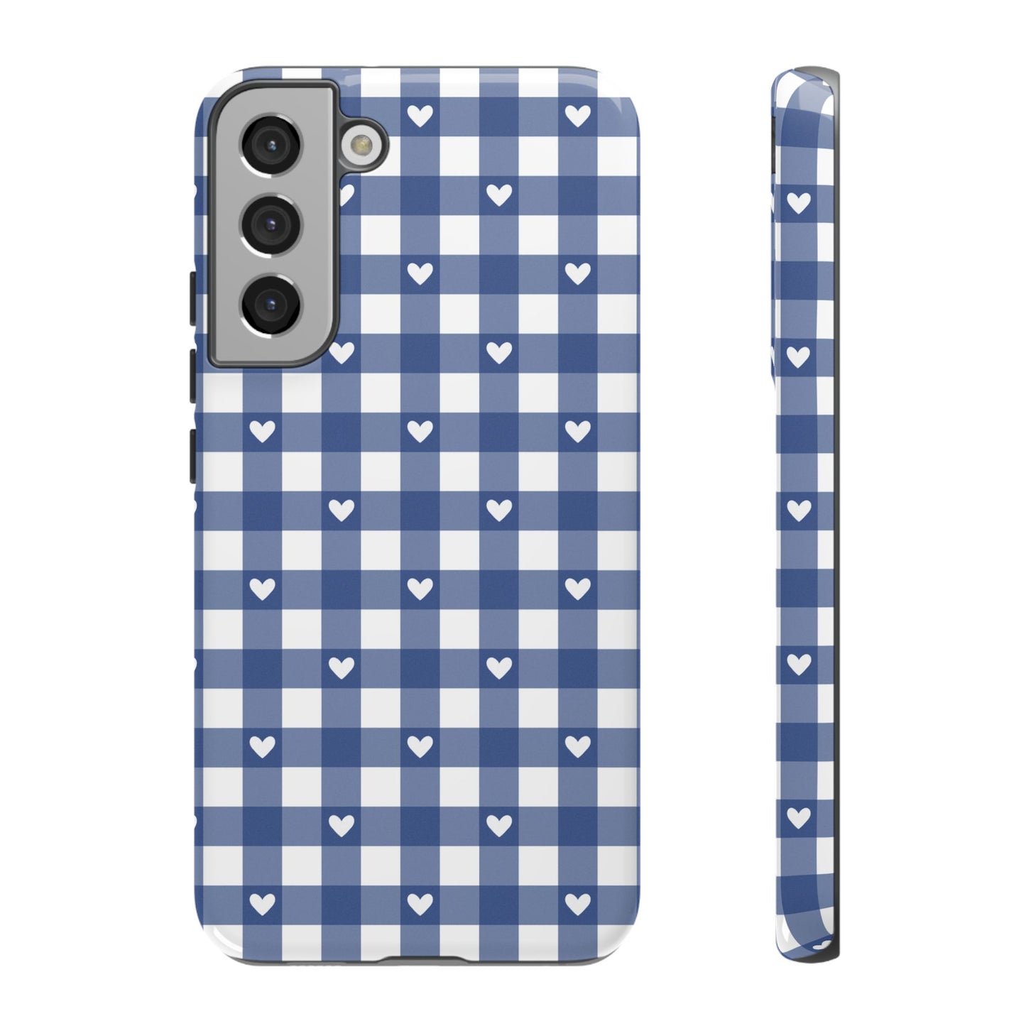 Blue Picnic Hearts Gingham Case