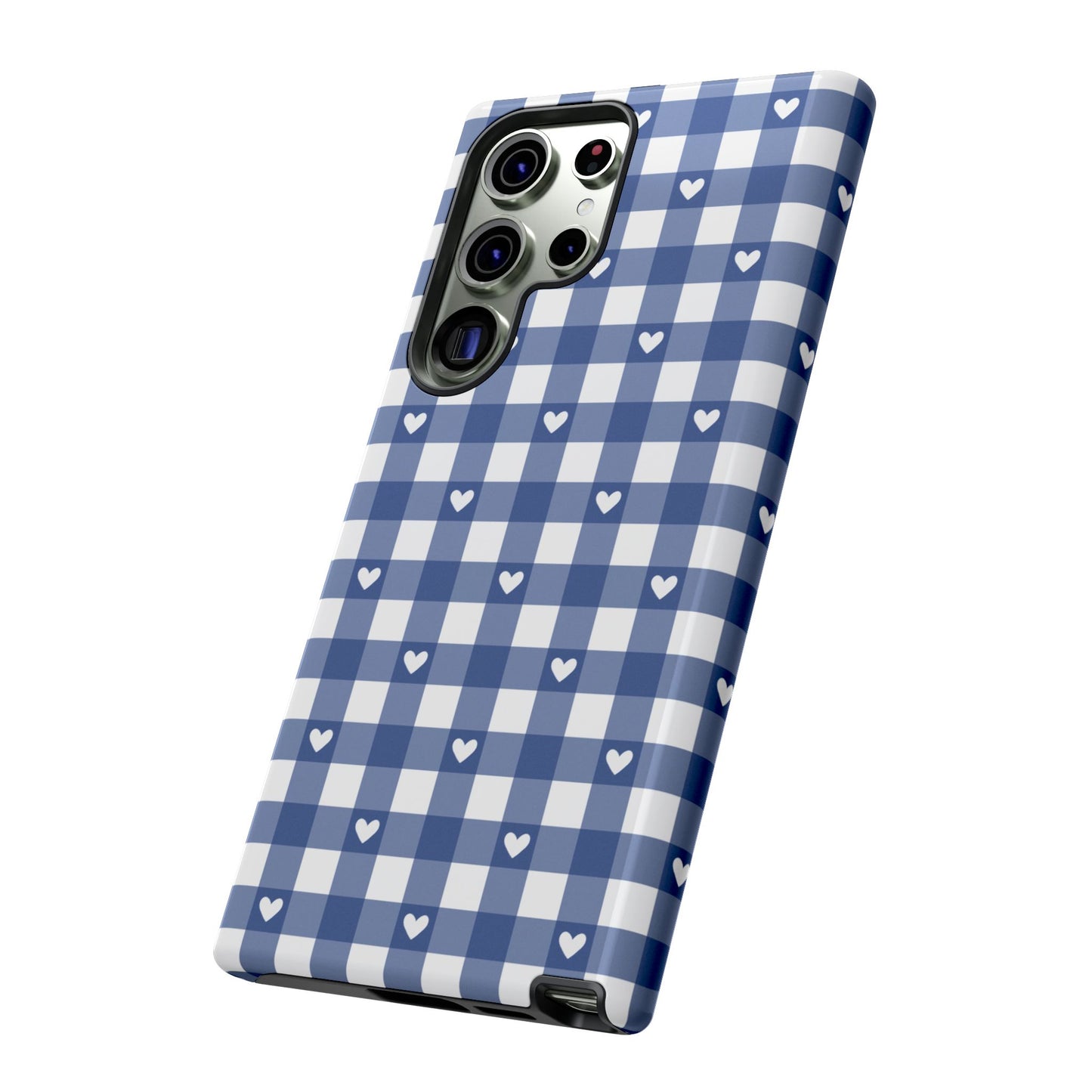 Blue Picnic Hearts Gingham Case