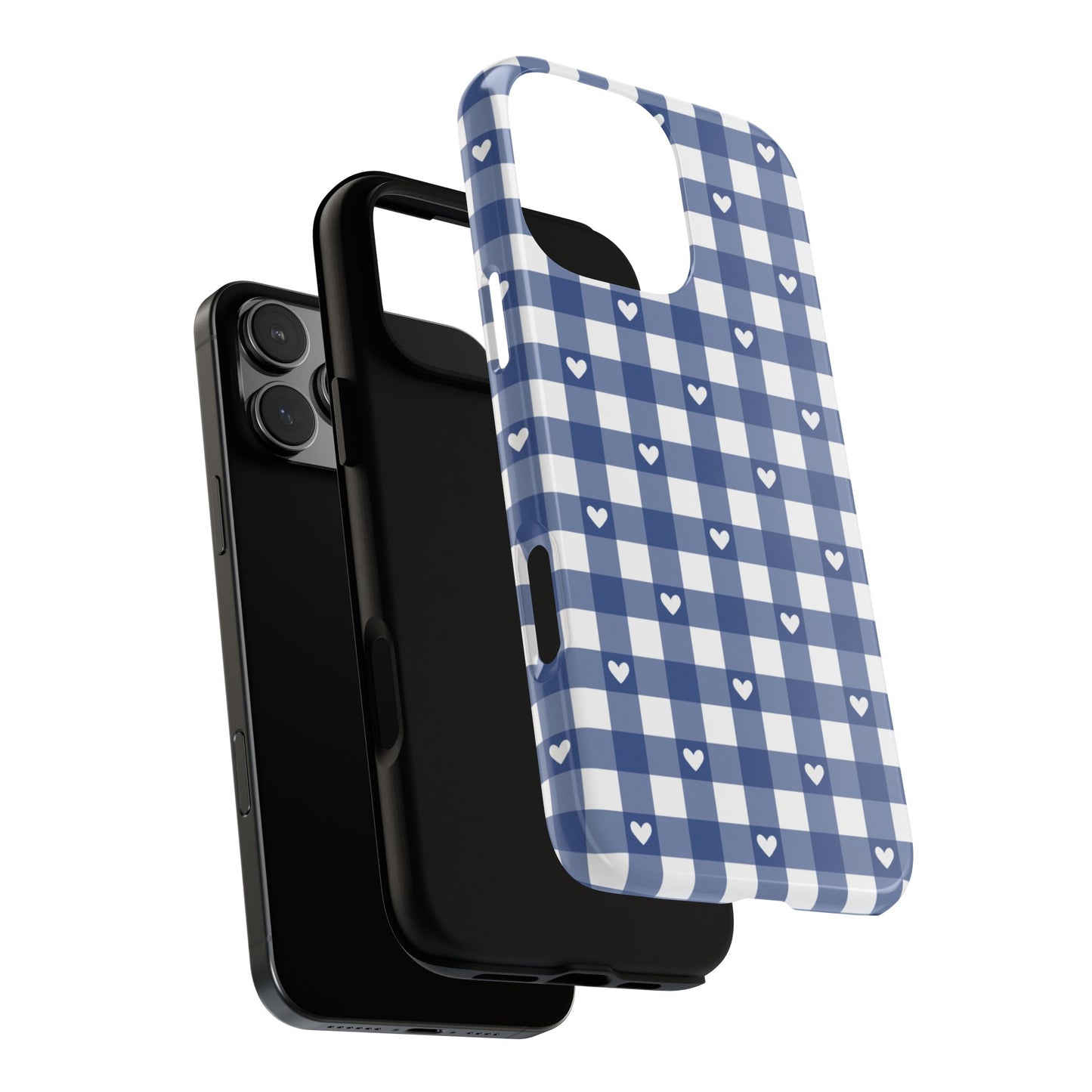 Blue Picnic Hearts Gingham Case