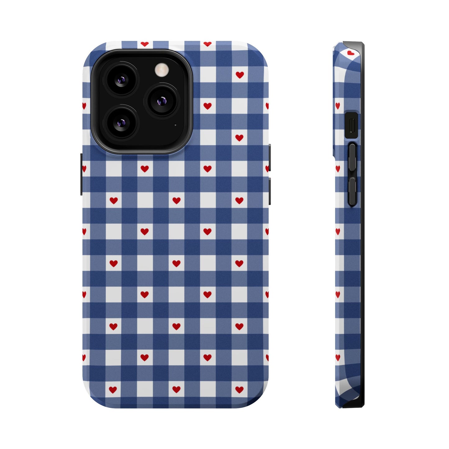 Red Picnic Hearts Gingham MagSafe Case