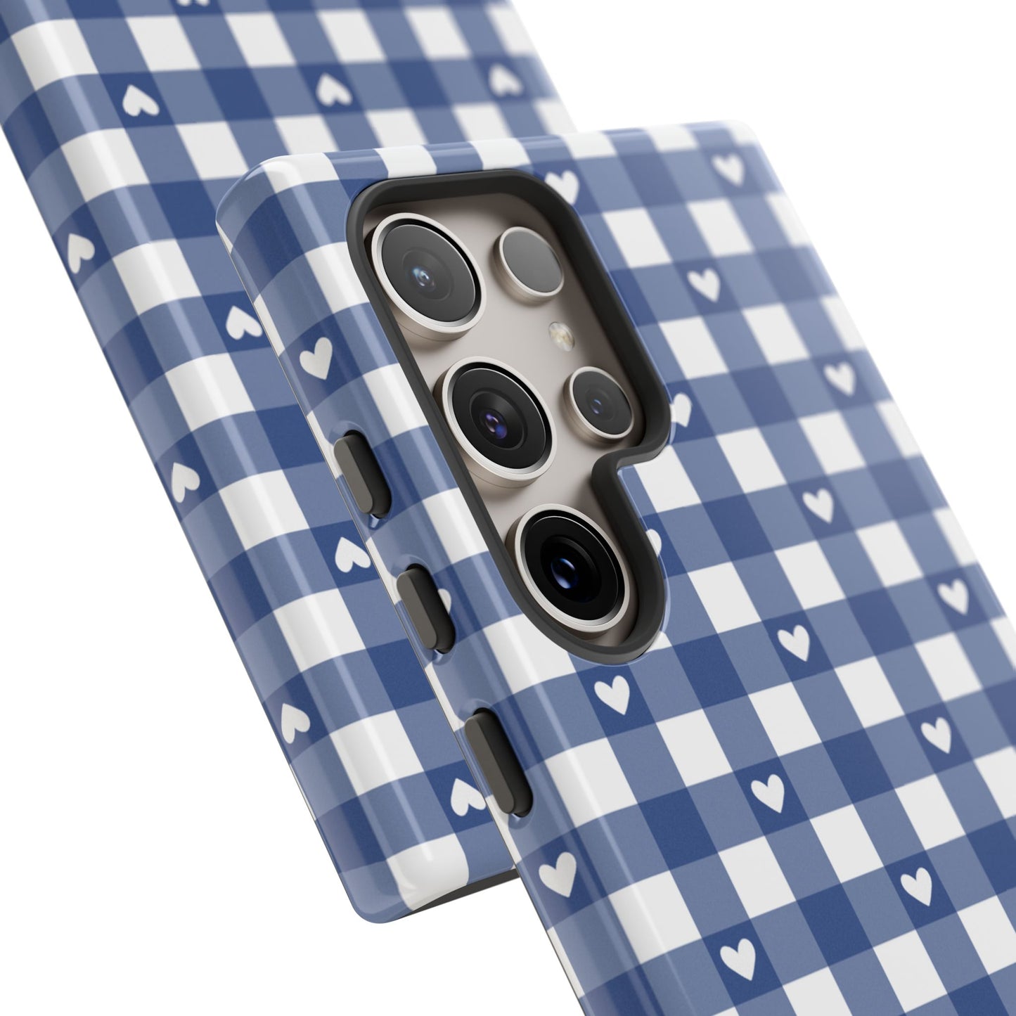 Blue Picnic Hearts Gingham Case