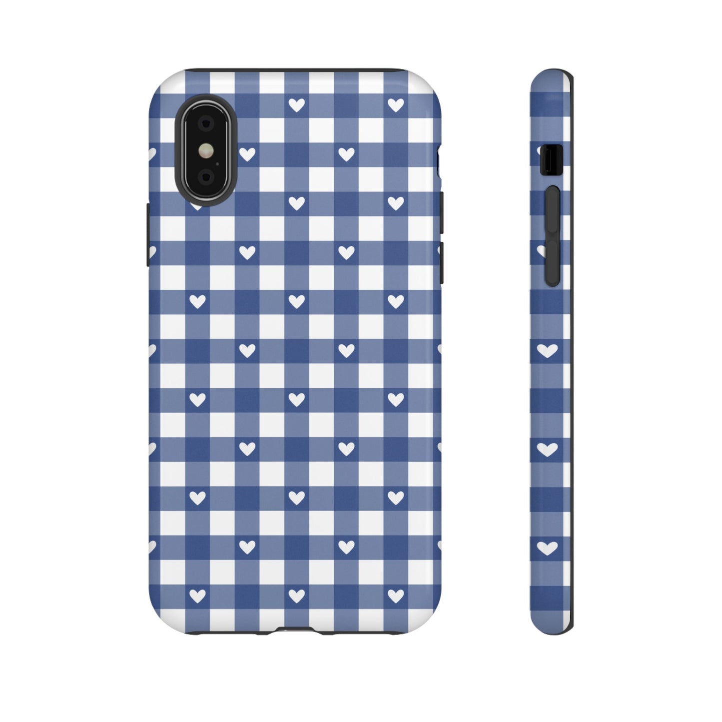 Blue Picnic Hearts Gingham Case