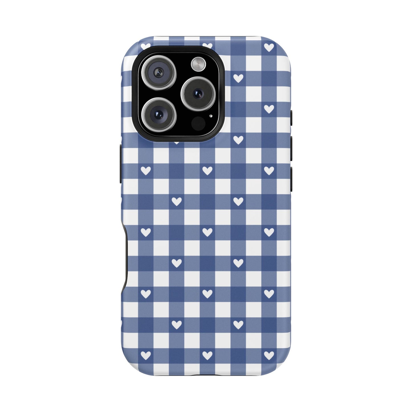 Blue Picnic Hearts Gingham MagSafe Case