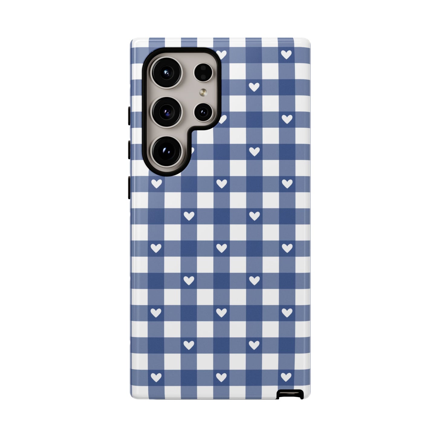 Blue Picnic Hearts Gingham Case