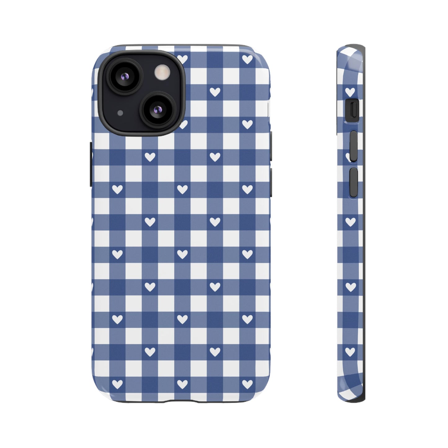 Blue Picnic Hearts Gingham Case