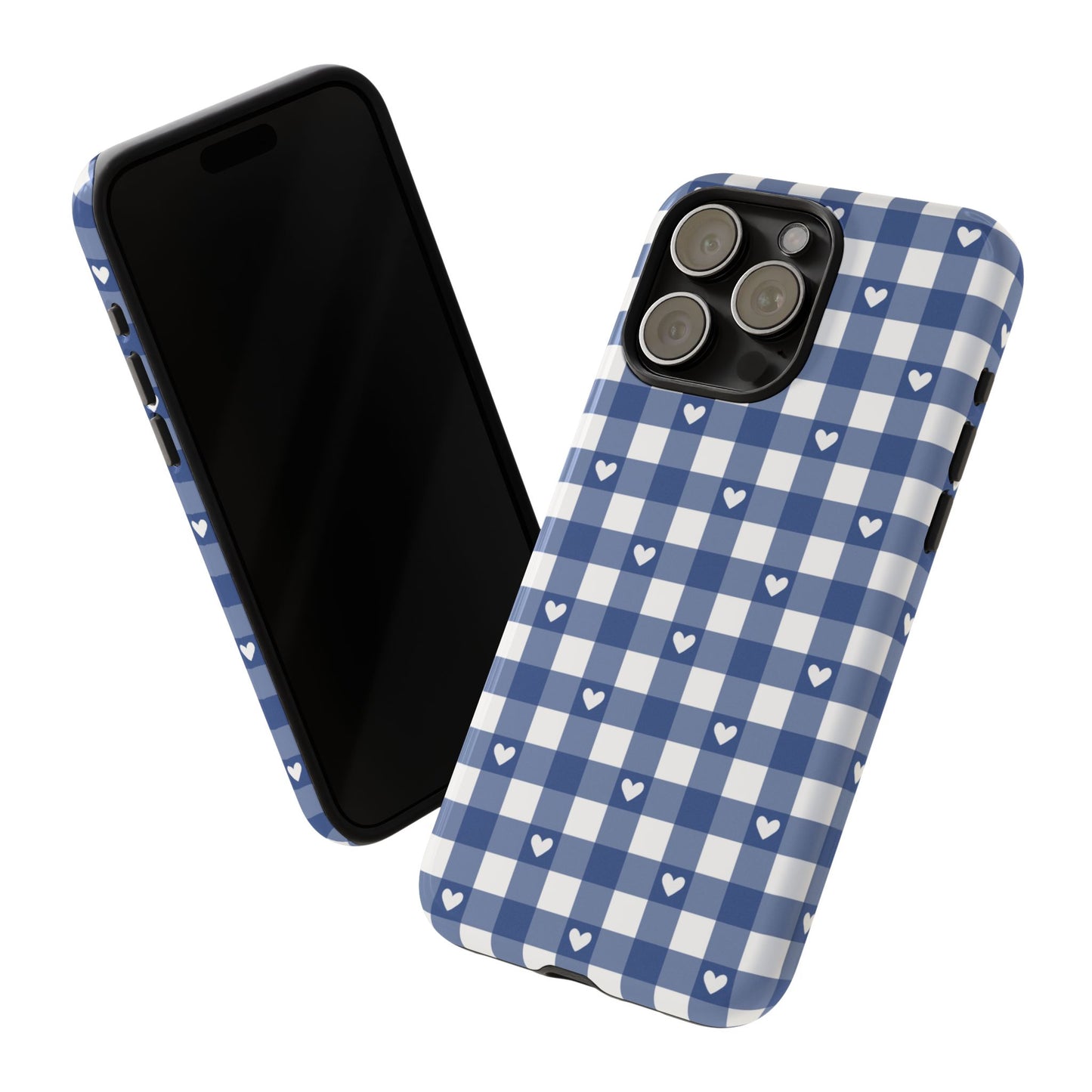 Blue Picnic Hearts Gingham Case