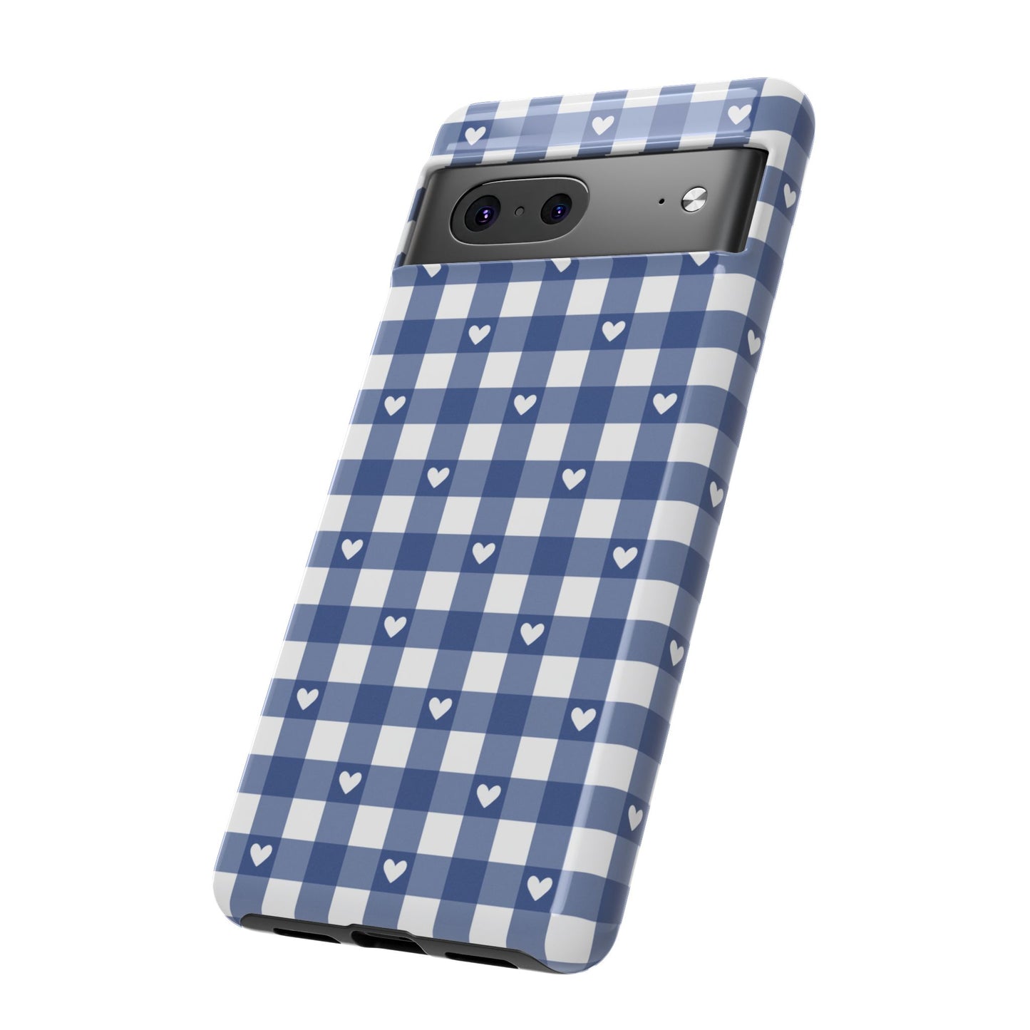 Blue Picnic Hearts Gingham Case