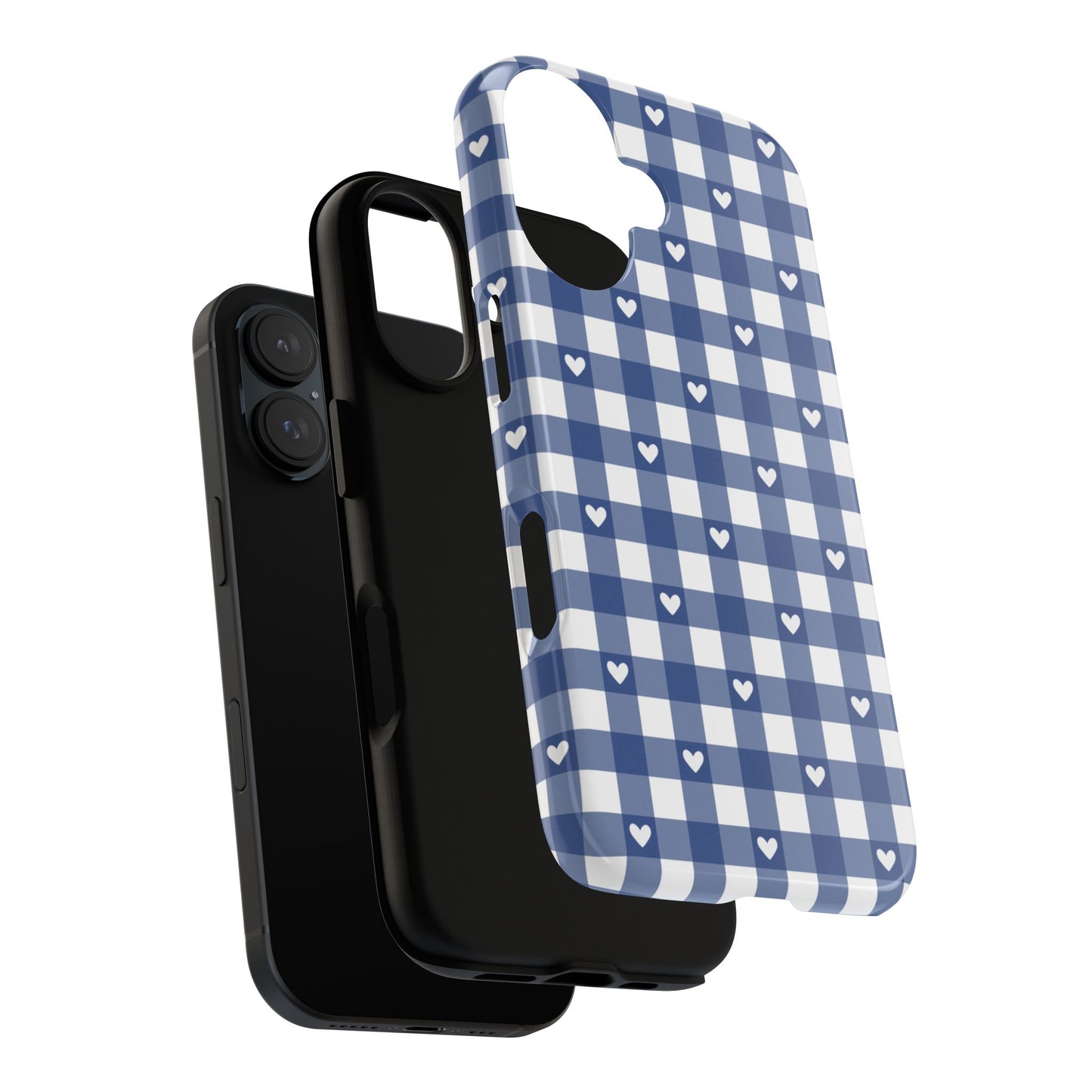 Blue Picnic Hearts Gingham Case