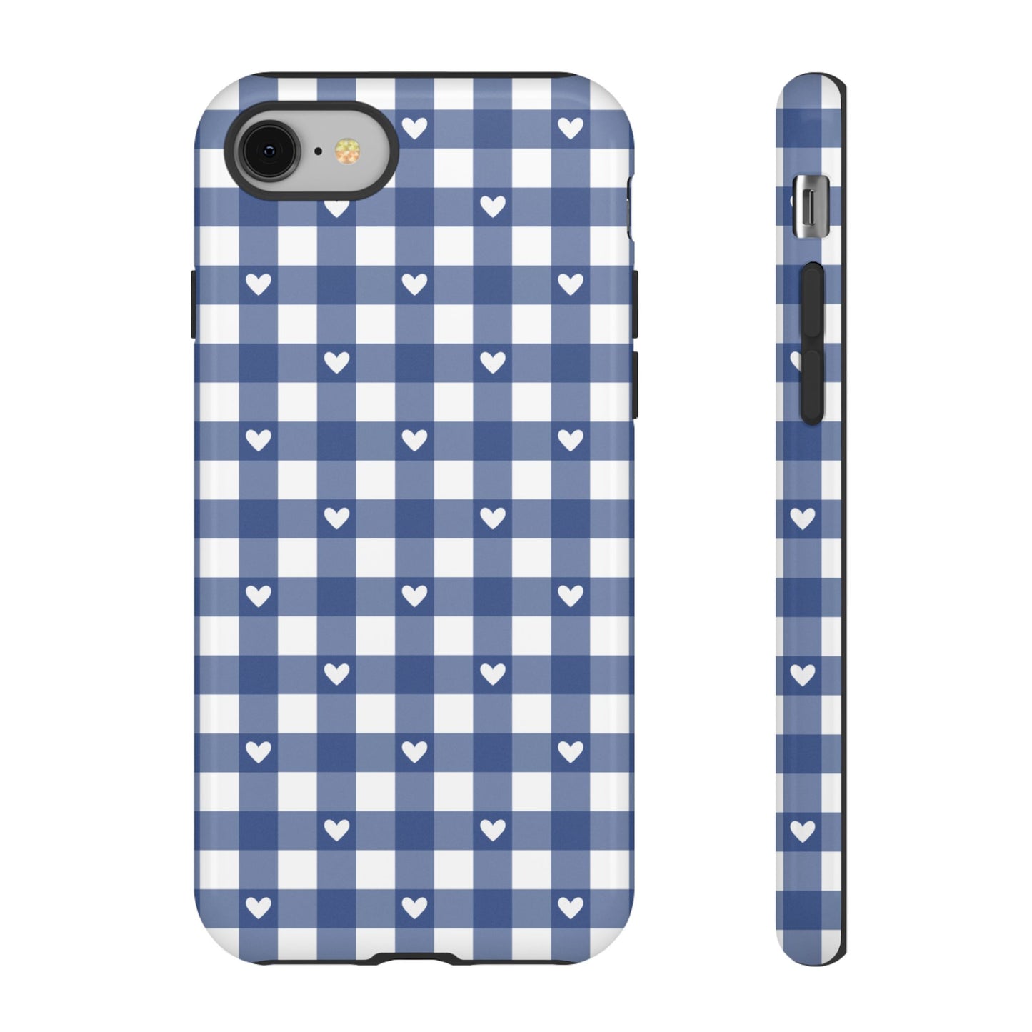 Blue Picnic Hearts Gingham Case