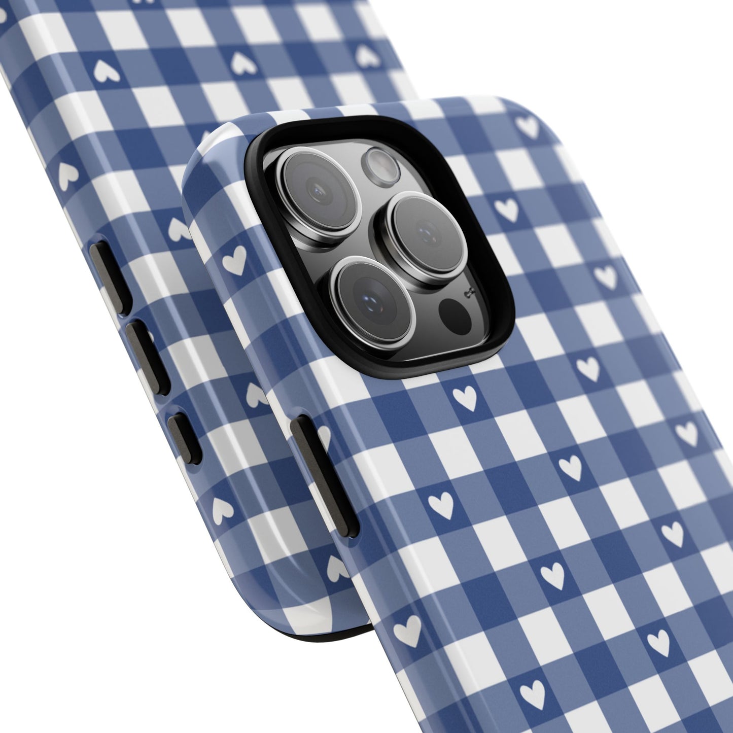 Blue Picnic Hearts Gingham Case