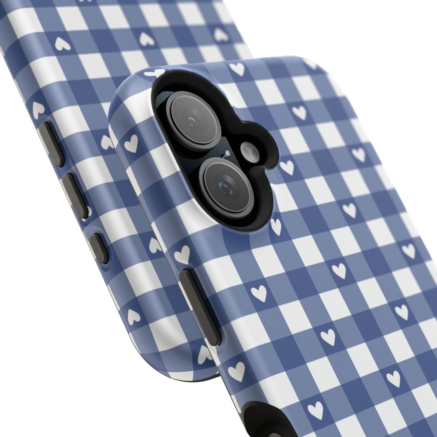 Blue Picnic Hearts Gingham MagSafe Case