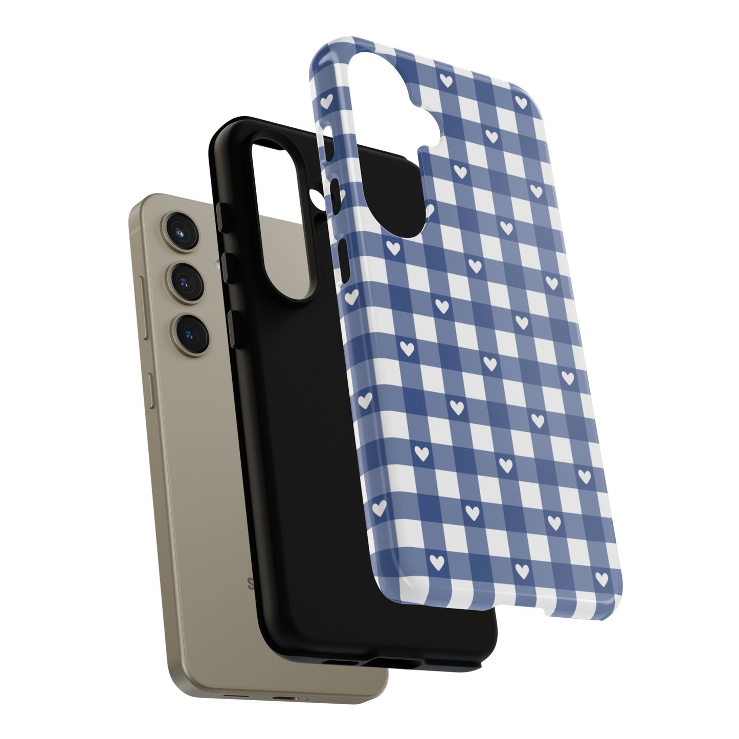 Blue Picnic Hearts Gingham Case