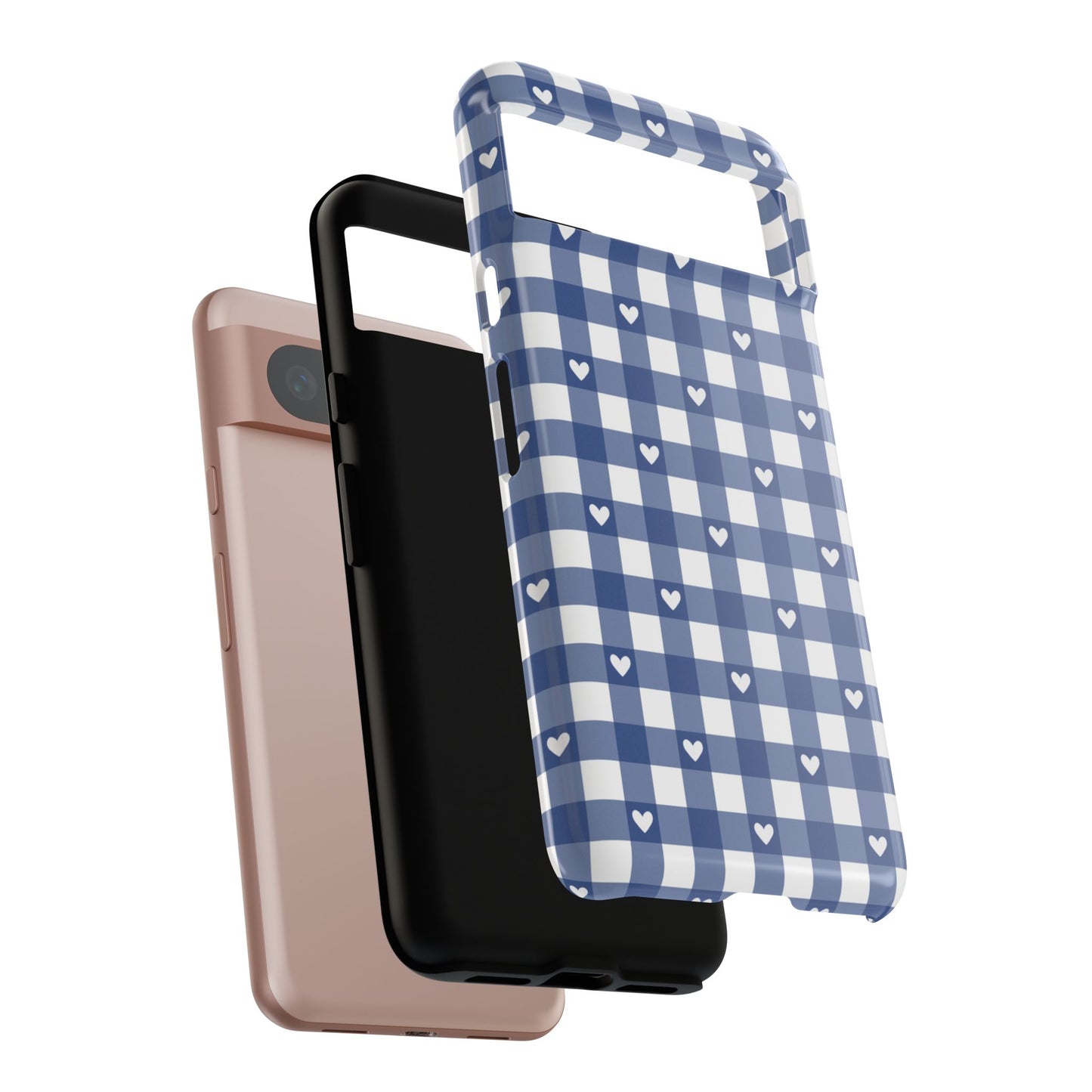 Blue Picnic Hearts Gingham Case