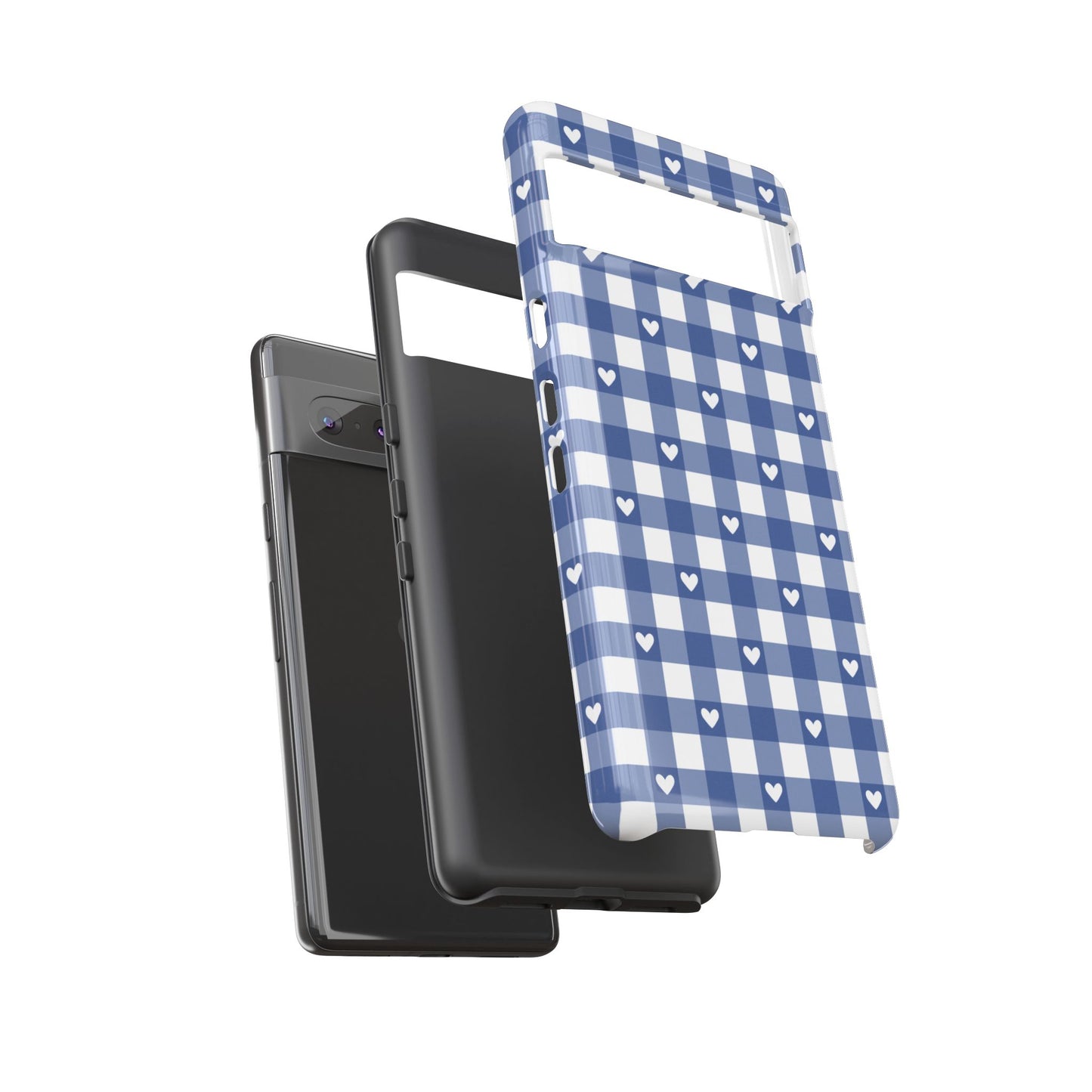 Blue Picnic Hearts Gingham Case