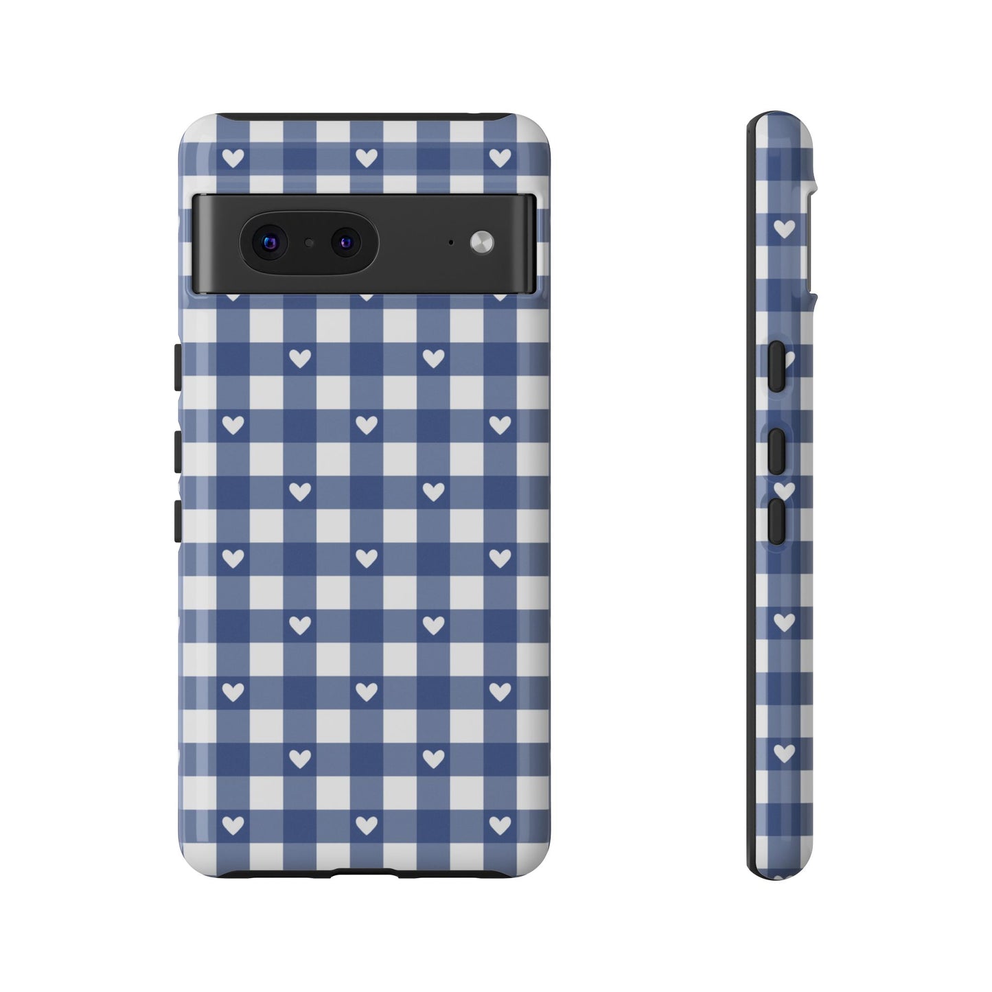 Blue Picnic Hearts Gingham Case