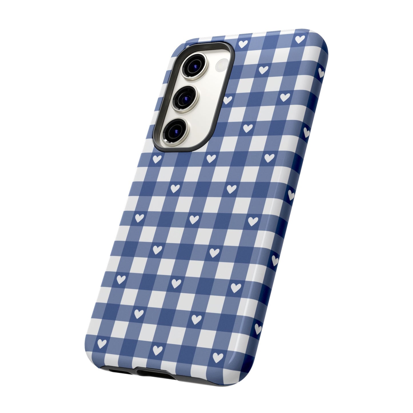 Blue Picnic Hearts Gingham Case