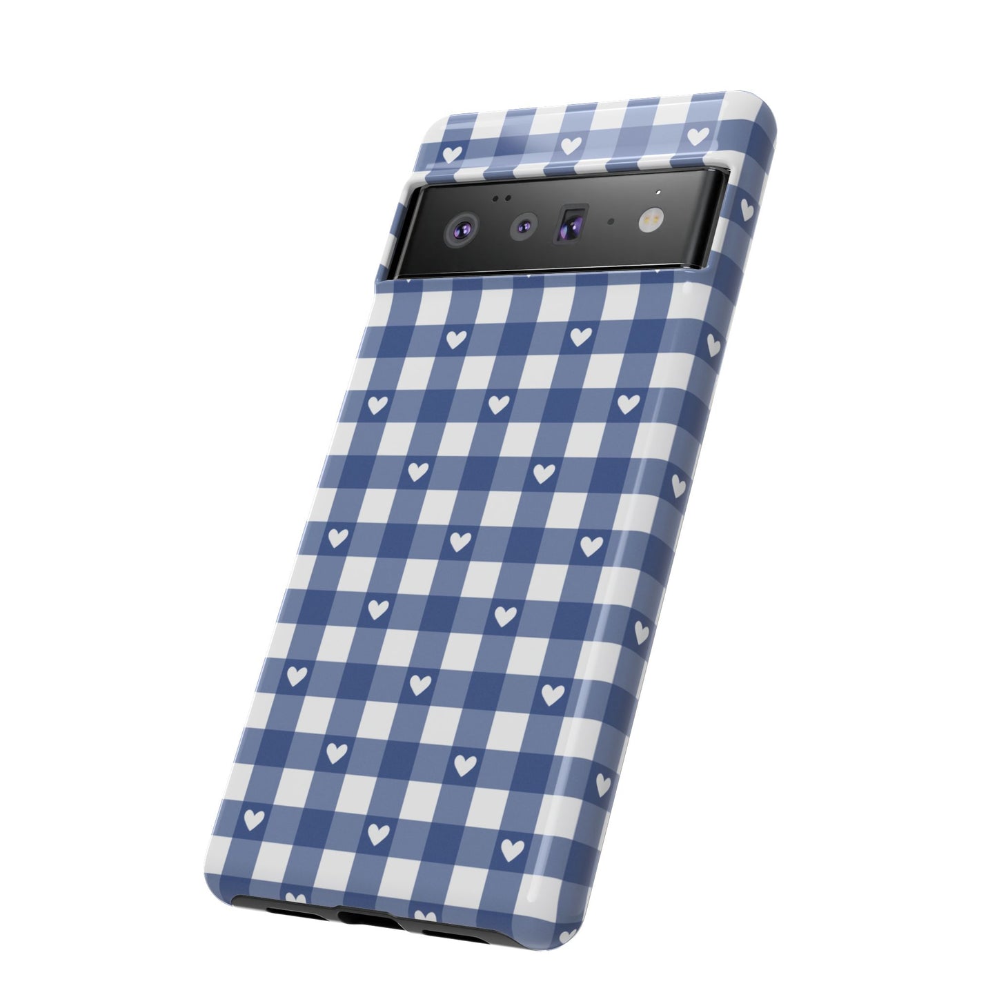 Blue Picnic Hearts Gingham Case