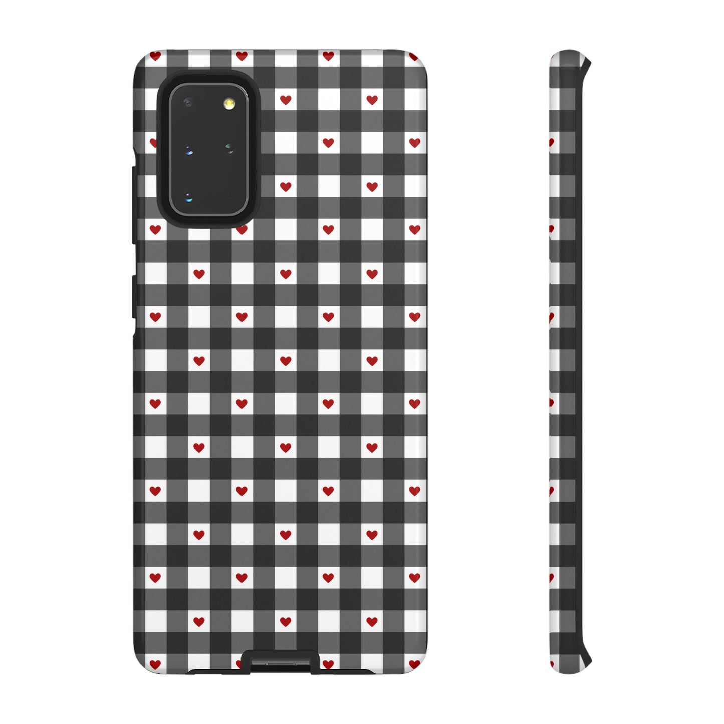 Black Picnic Hearts Gingham Case