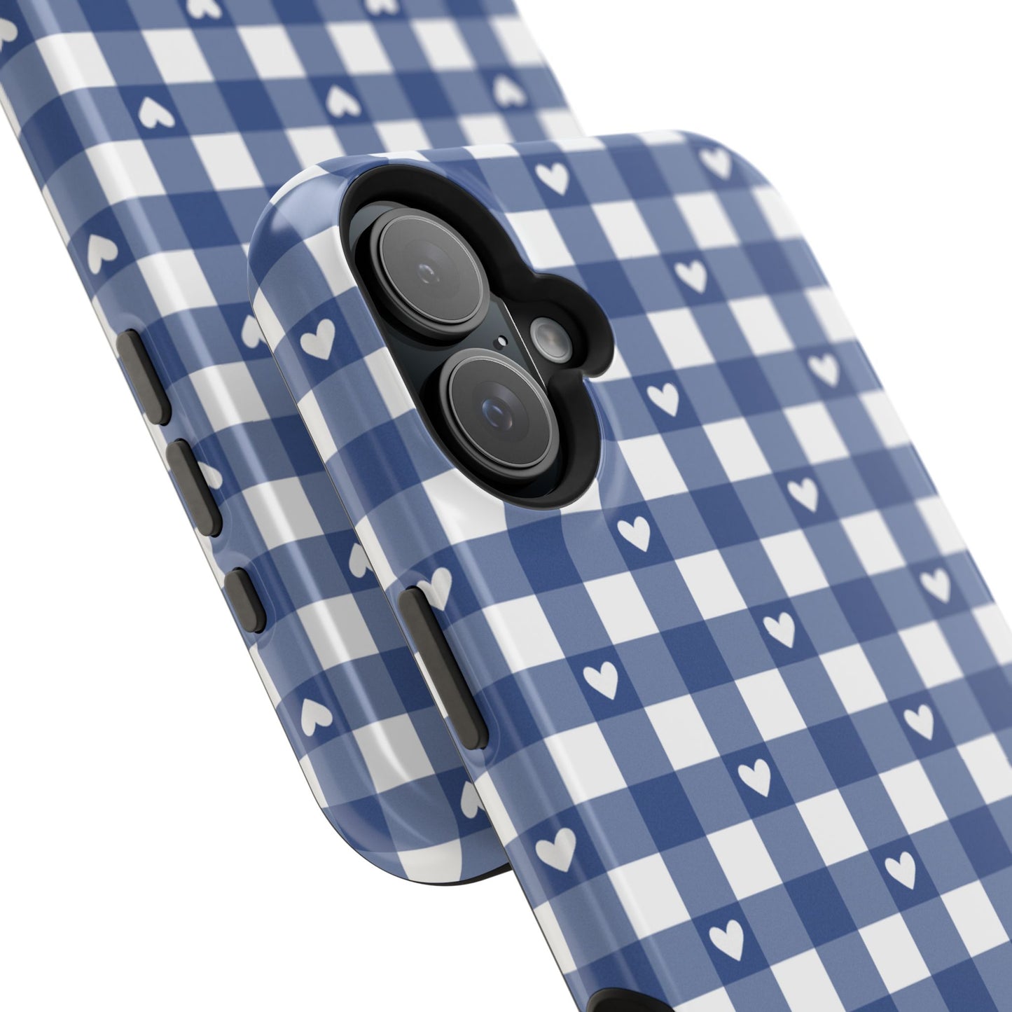 Blue Picnic Hearts Gingham MagSafe Case