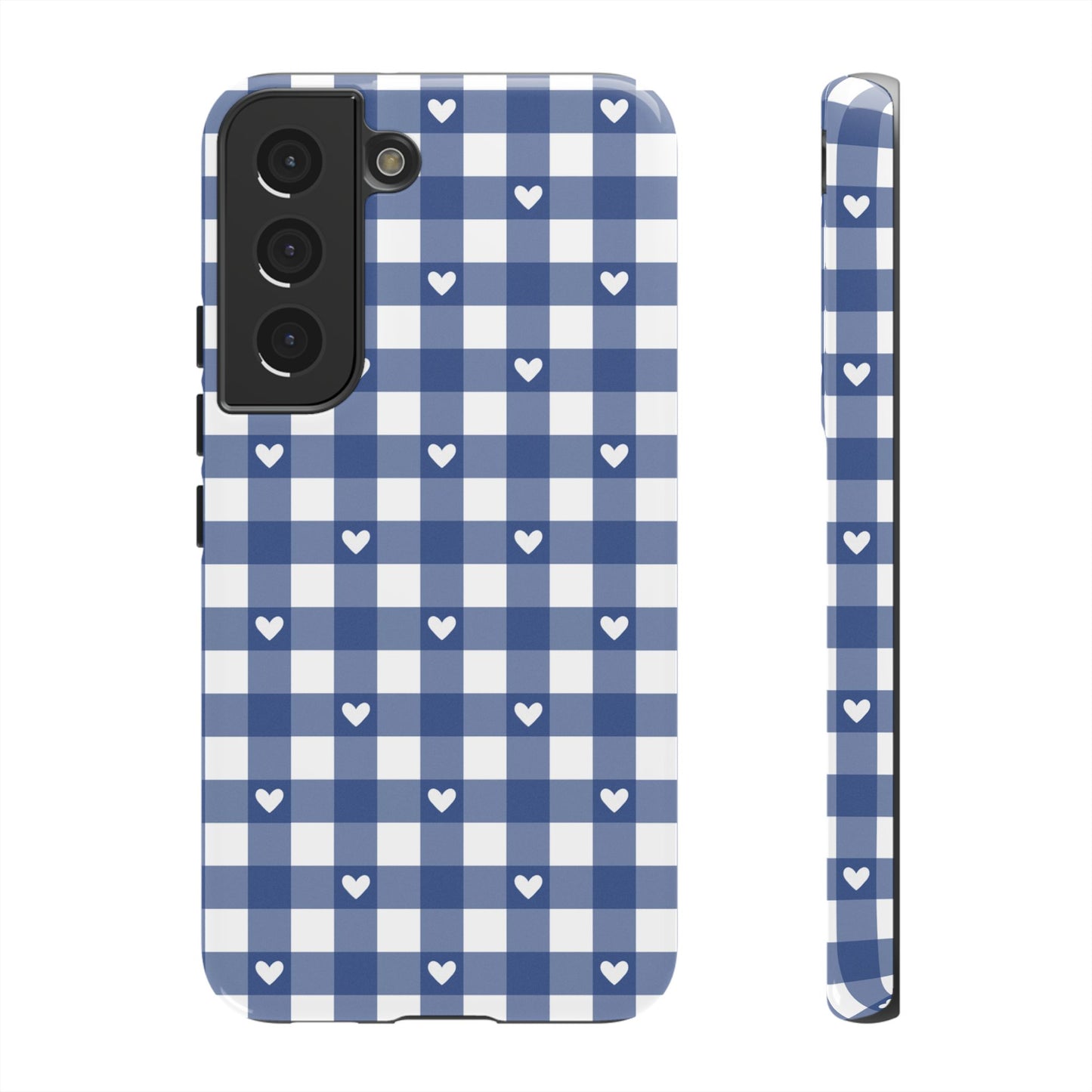 Blue Picnic Hearts Gingham Case