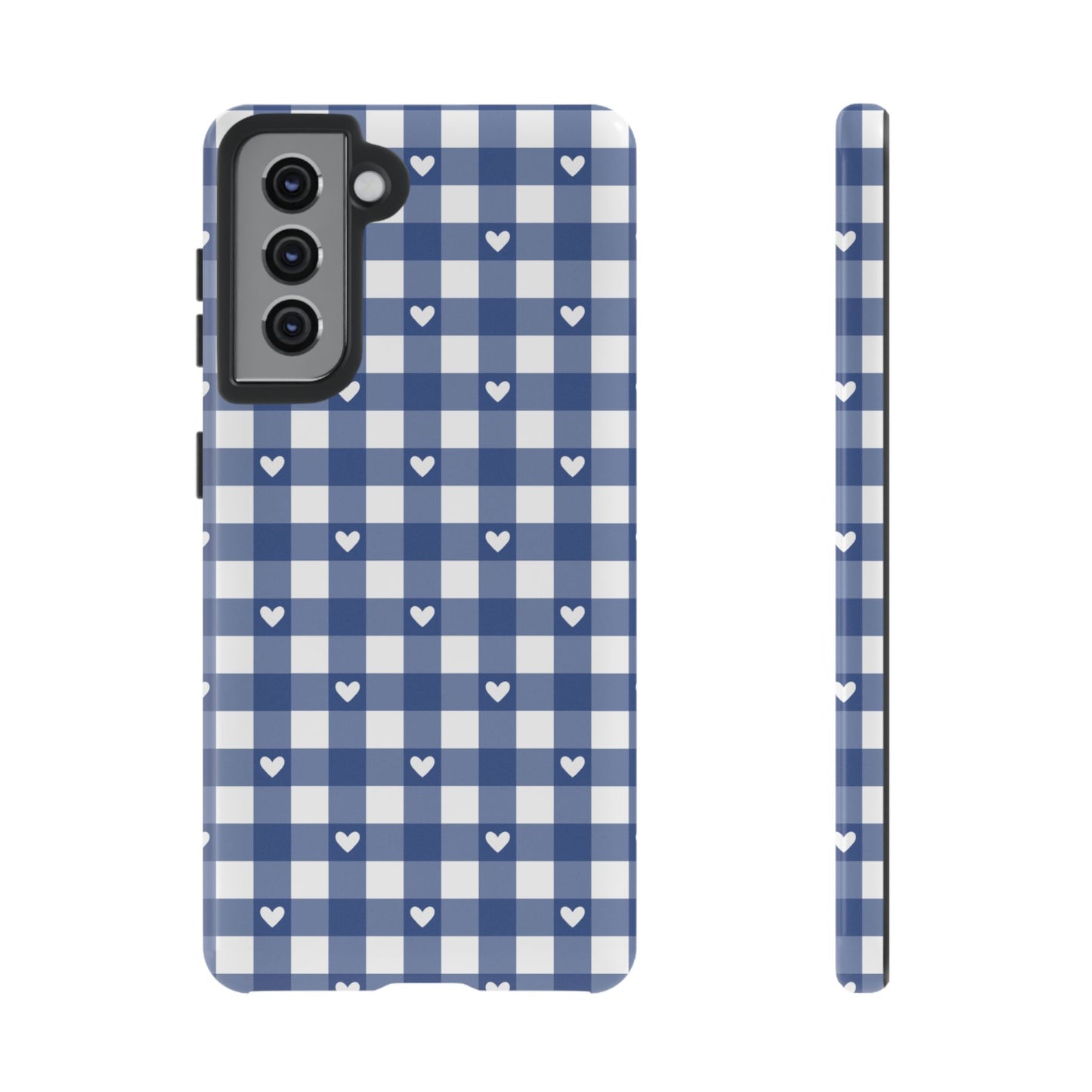 Blue Picnic Hearts Gingham Case