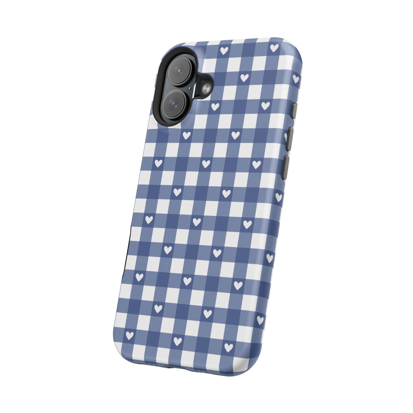 Blue Picnic Hearts Gingham MagSafe Case