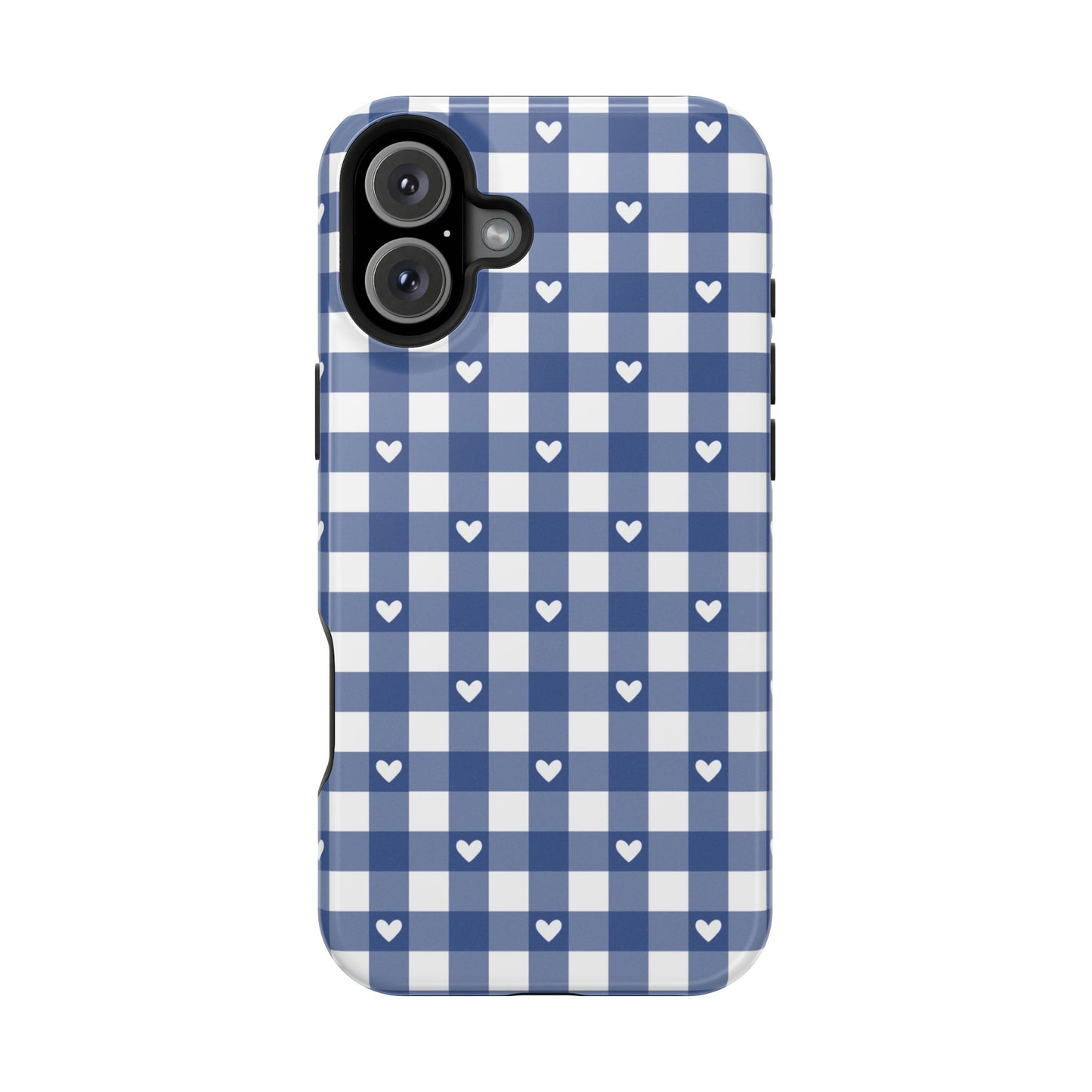 Blue Picnic Hearts Gingham MagSafe Case