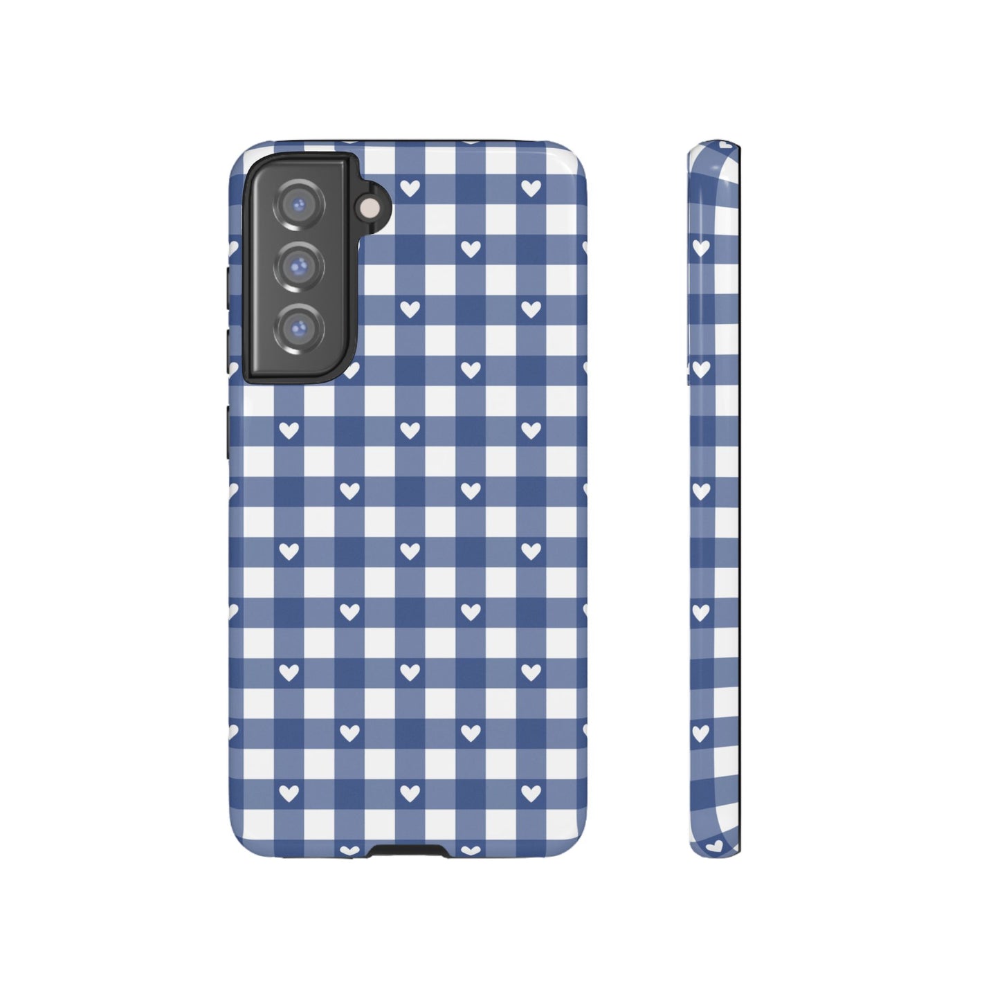 Blue Picnic Hearts Gingham Case