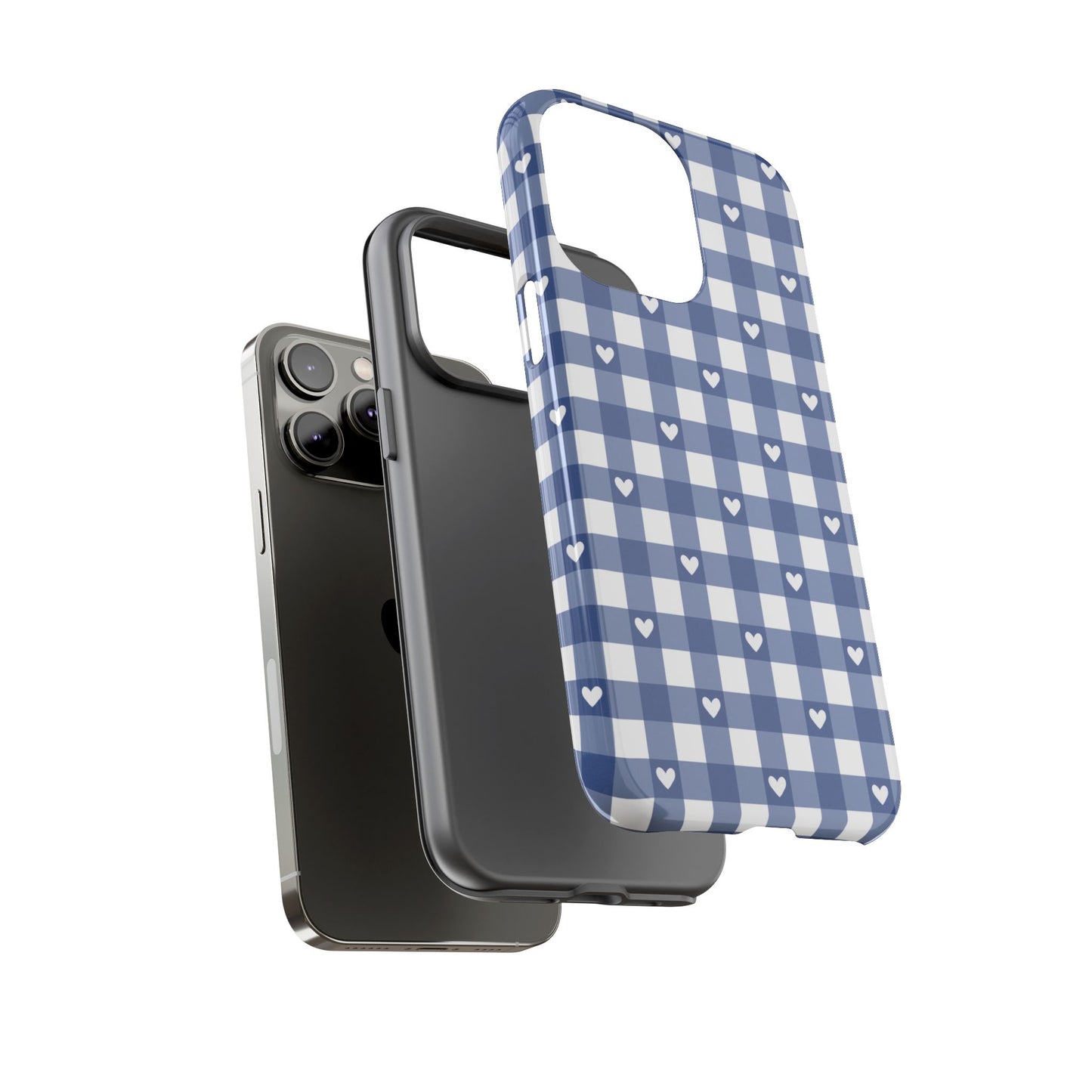 Blue Picnic Hearts Gingham Case