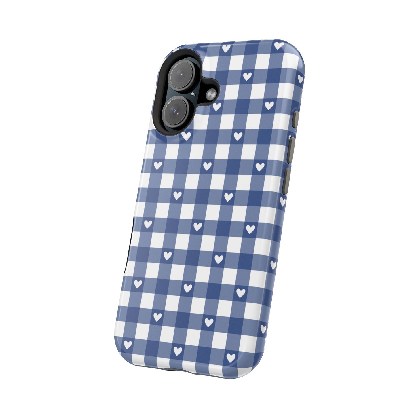 Blue Picnic Hearts Gingham MagSafe Case