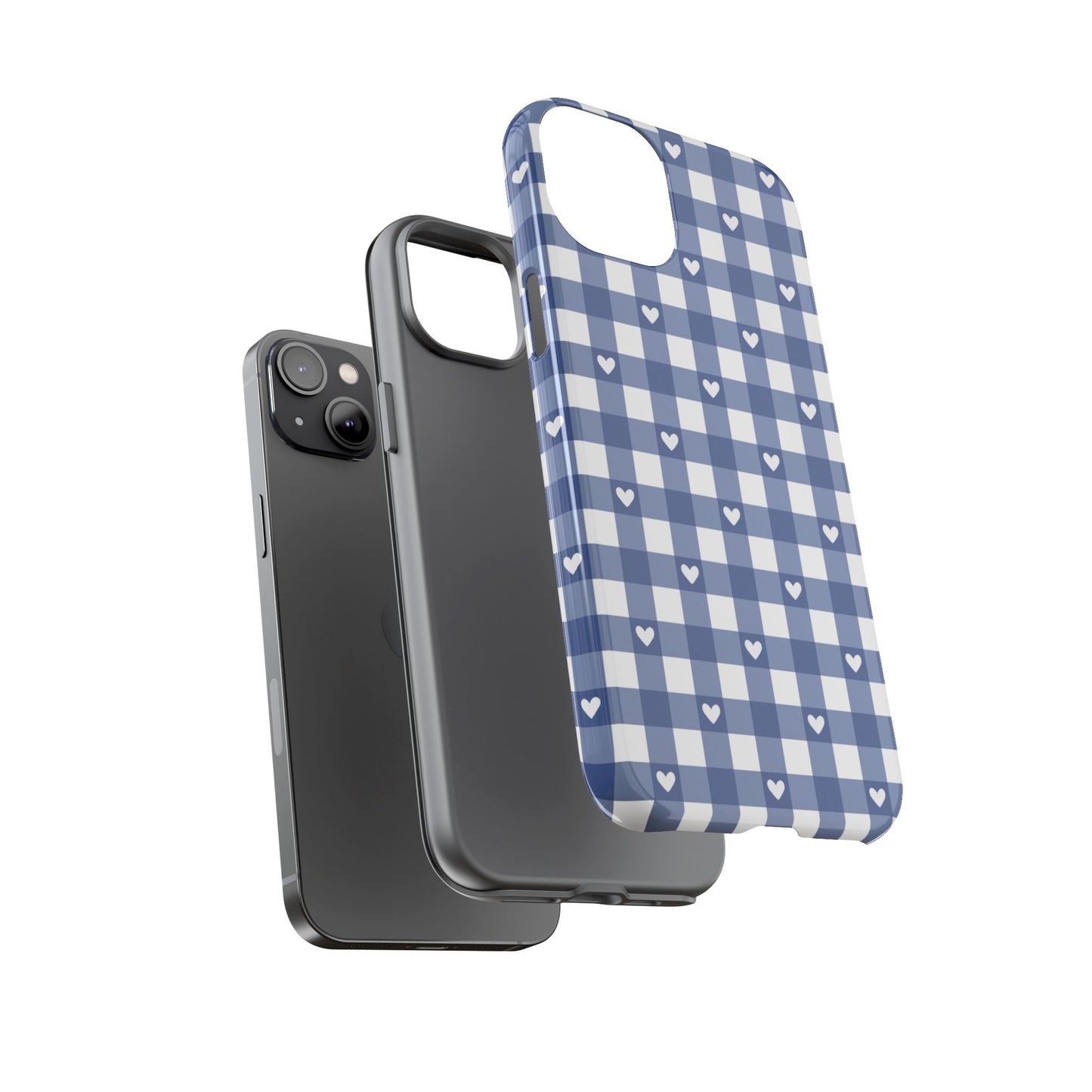 Blue Picnic Hearts Gingham Case