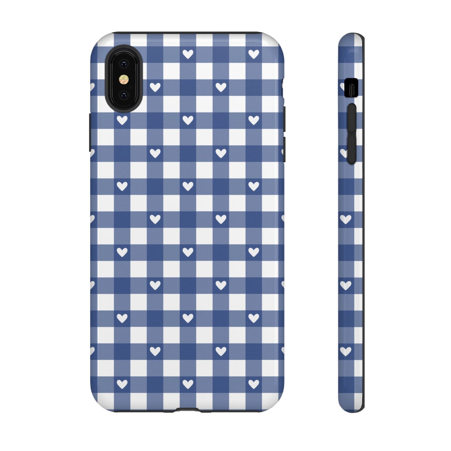 Blue Picnic Hearts Gingham Case