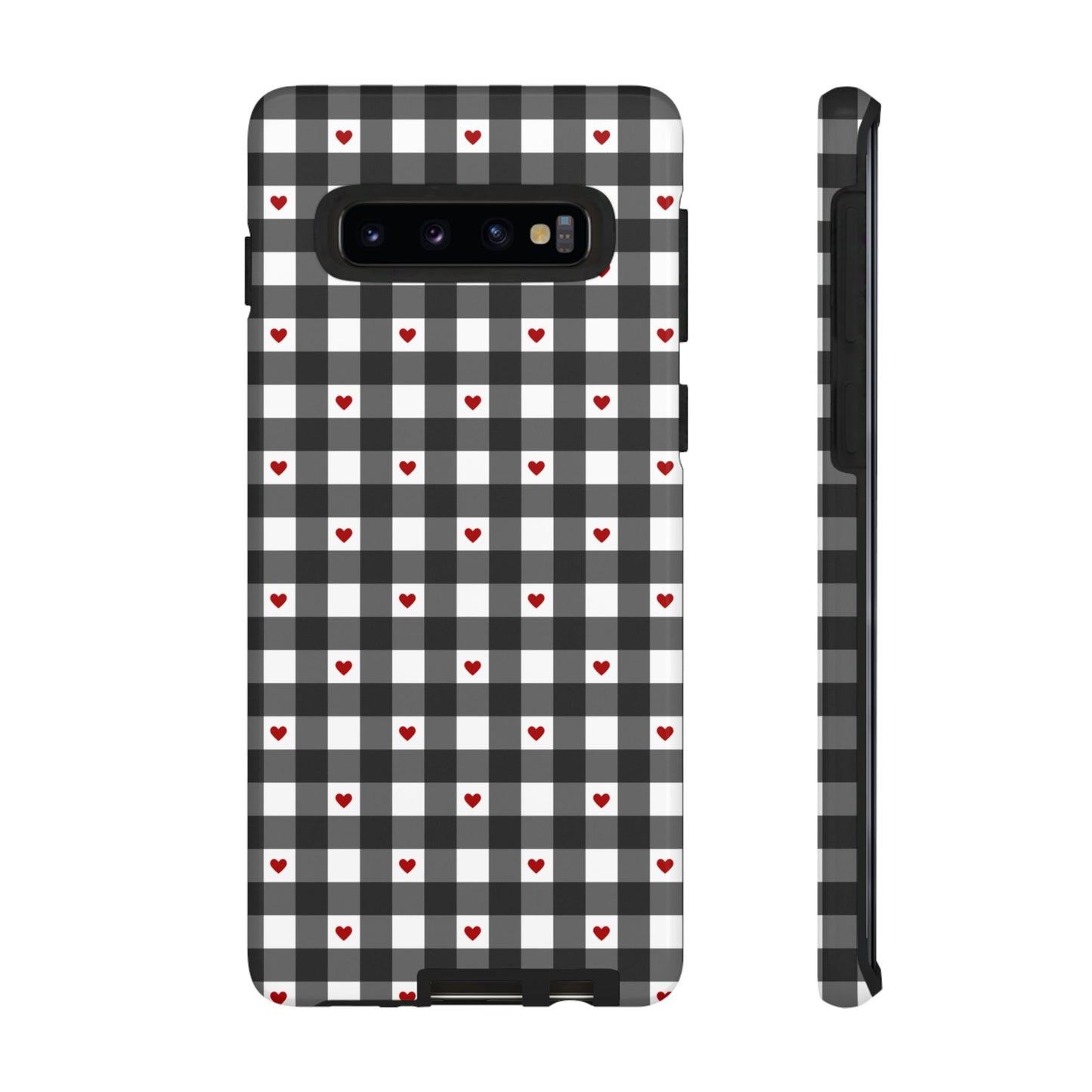 Black Picnic Hearts Gingham Case