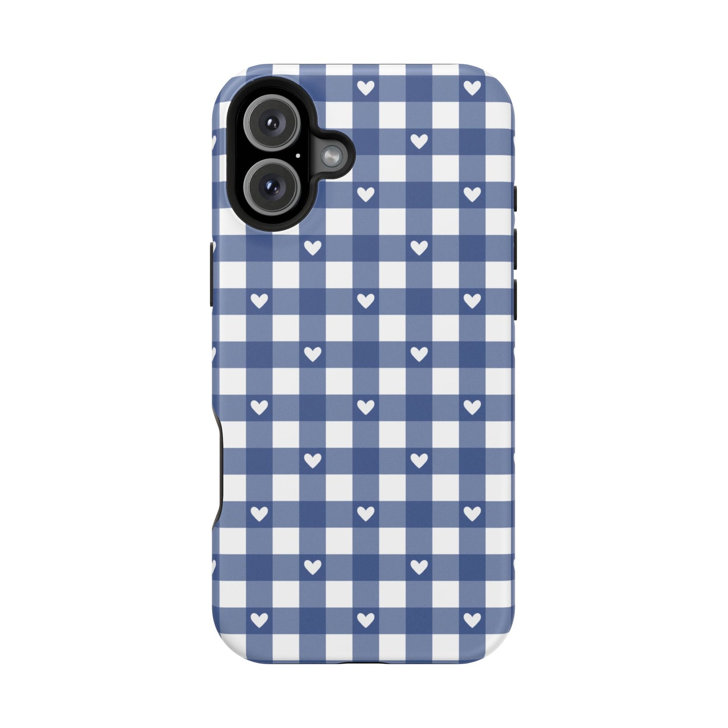 Blue Picnic Hearts Gingham MagSafe Case