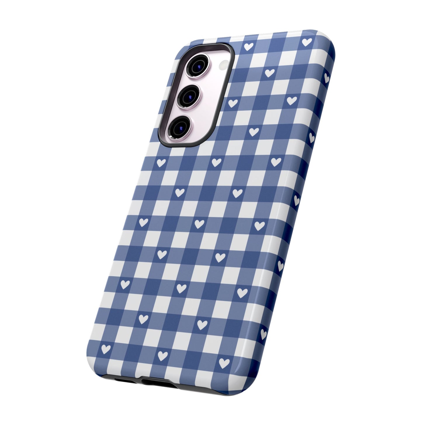 Blue Picnic Hearts Gingham Case