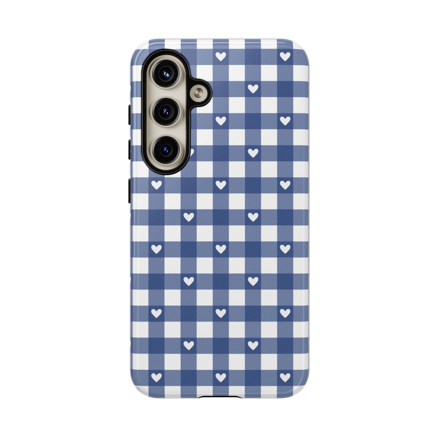 Blue Picnic Hearts Gingham Case