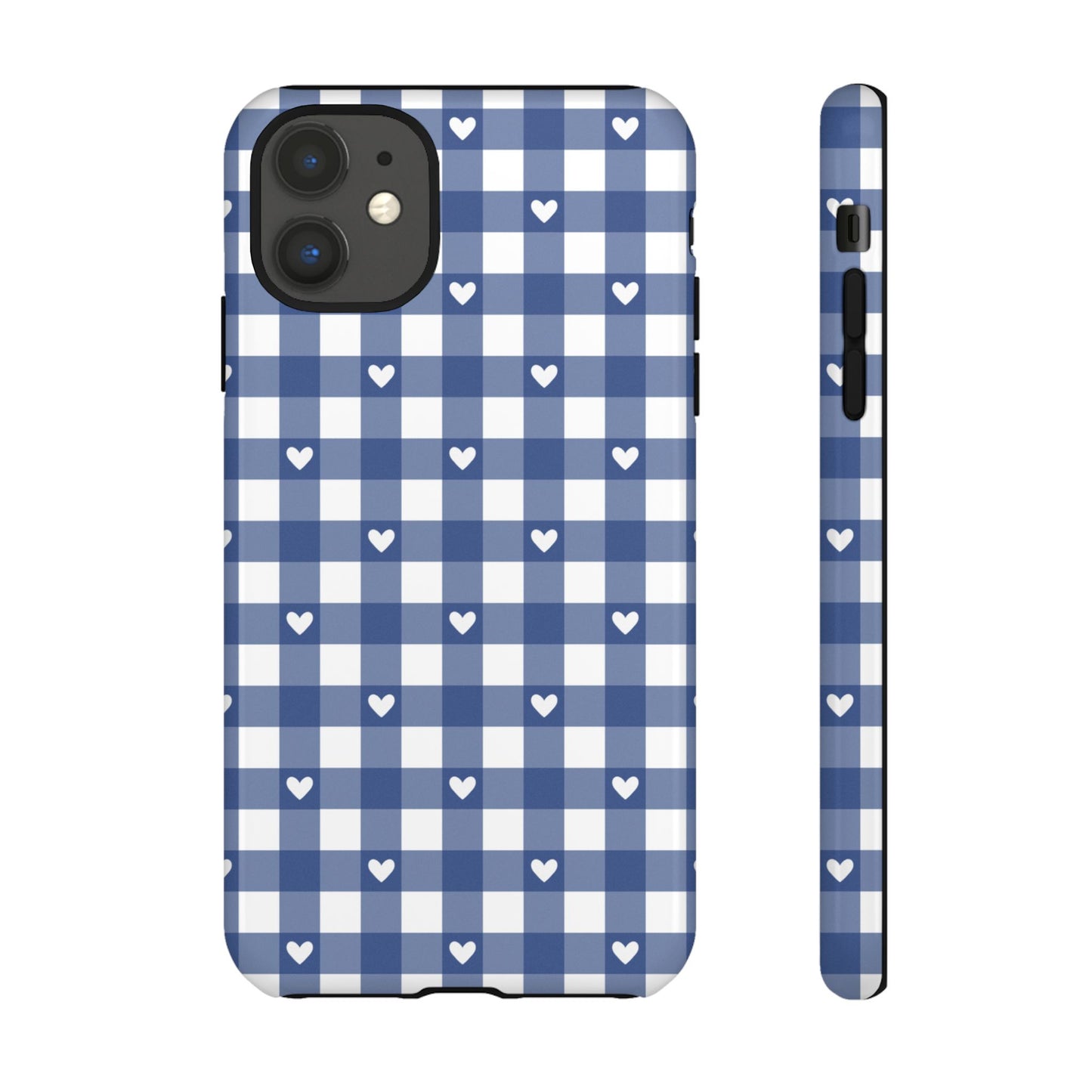 Blue Picnic Hearts Gingham Case