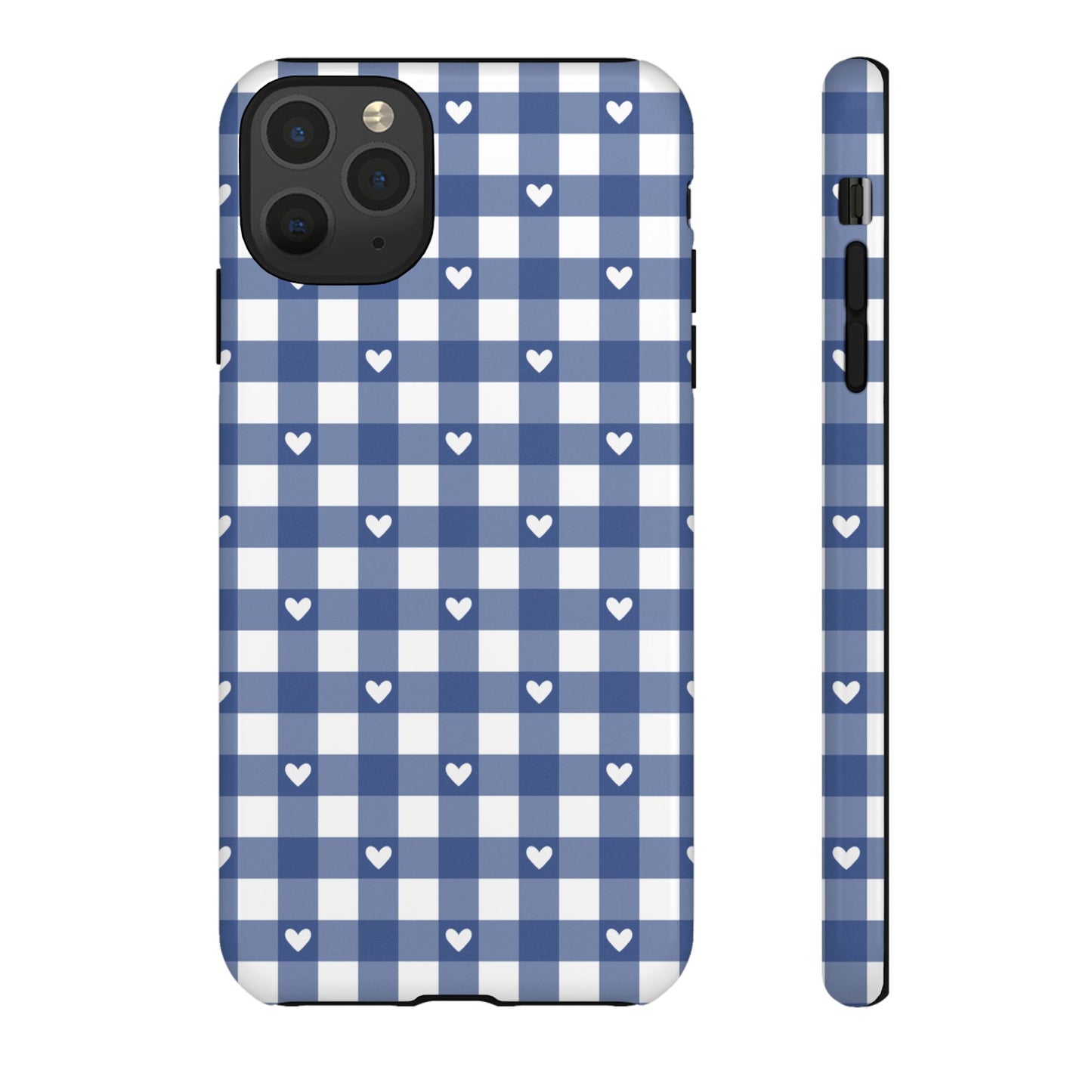 Blue Picnic Hearts Gingham Case