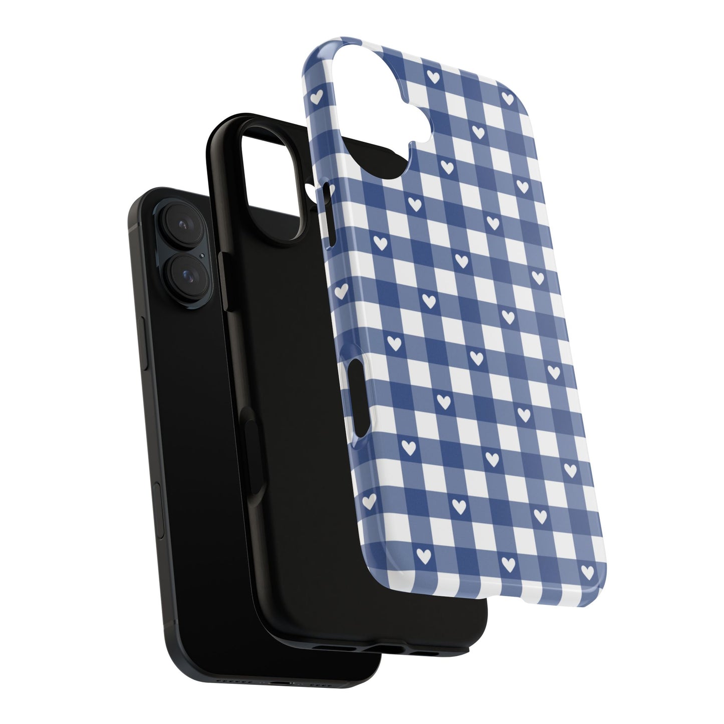 Blue Picnic Hearts Gingham Case