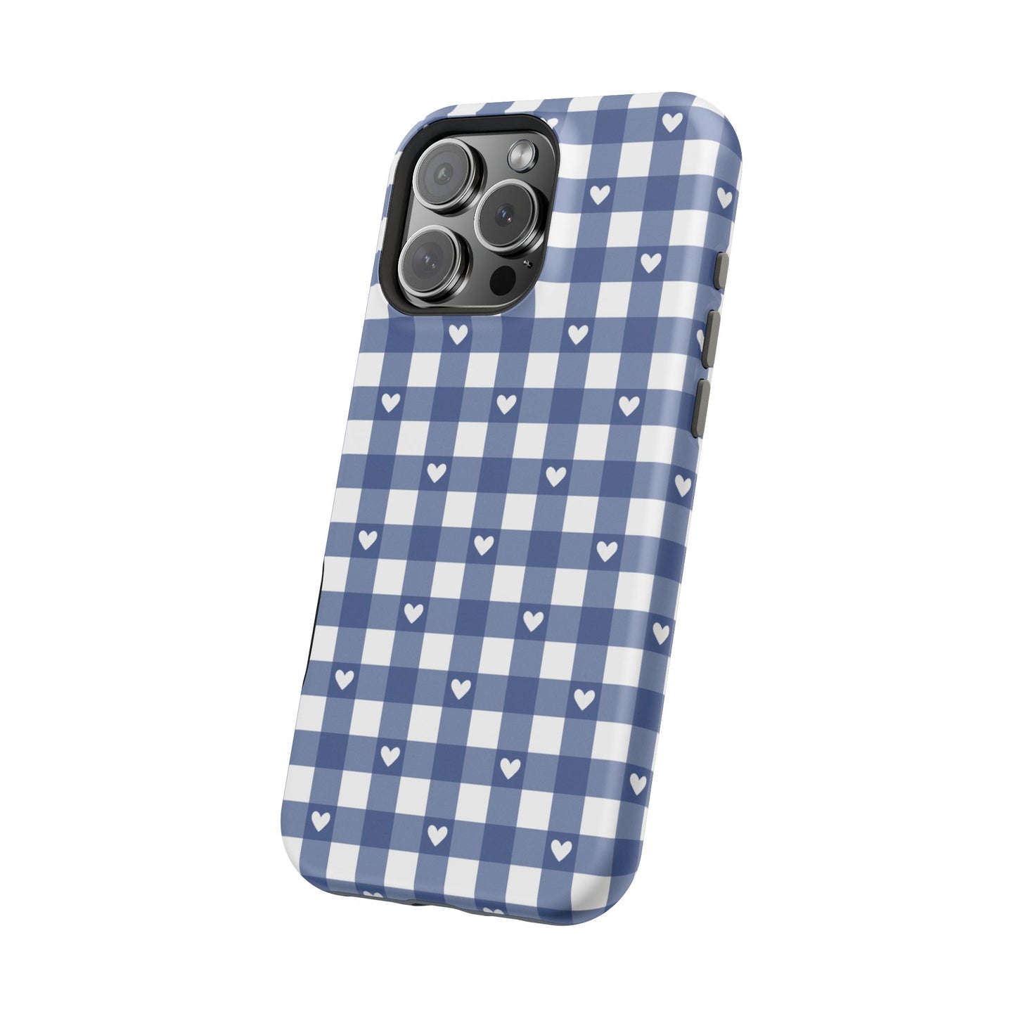 Blue Picnic Hearts Gingham MagSafe Case