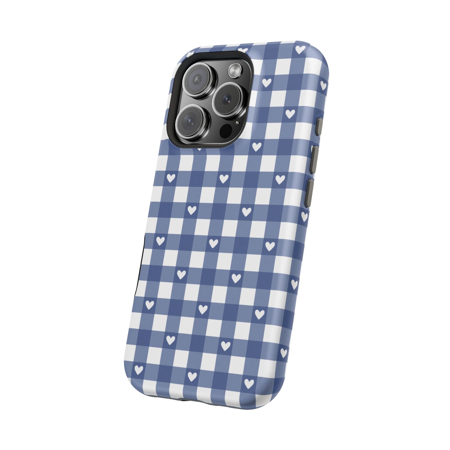 Blue Picnic Hearts Gingham MagSafe Case