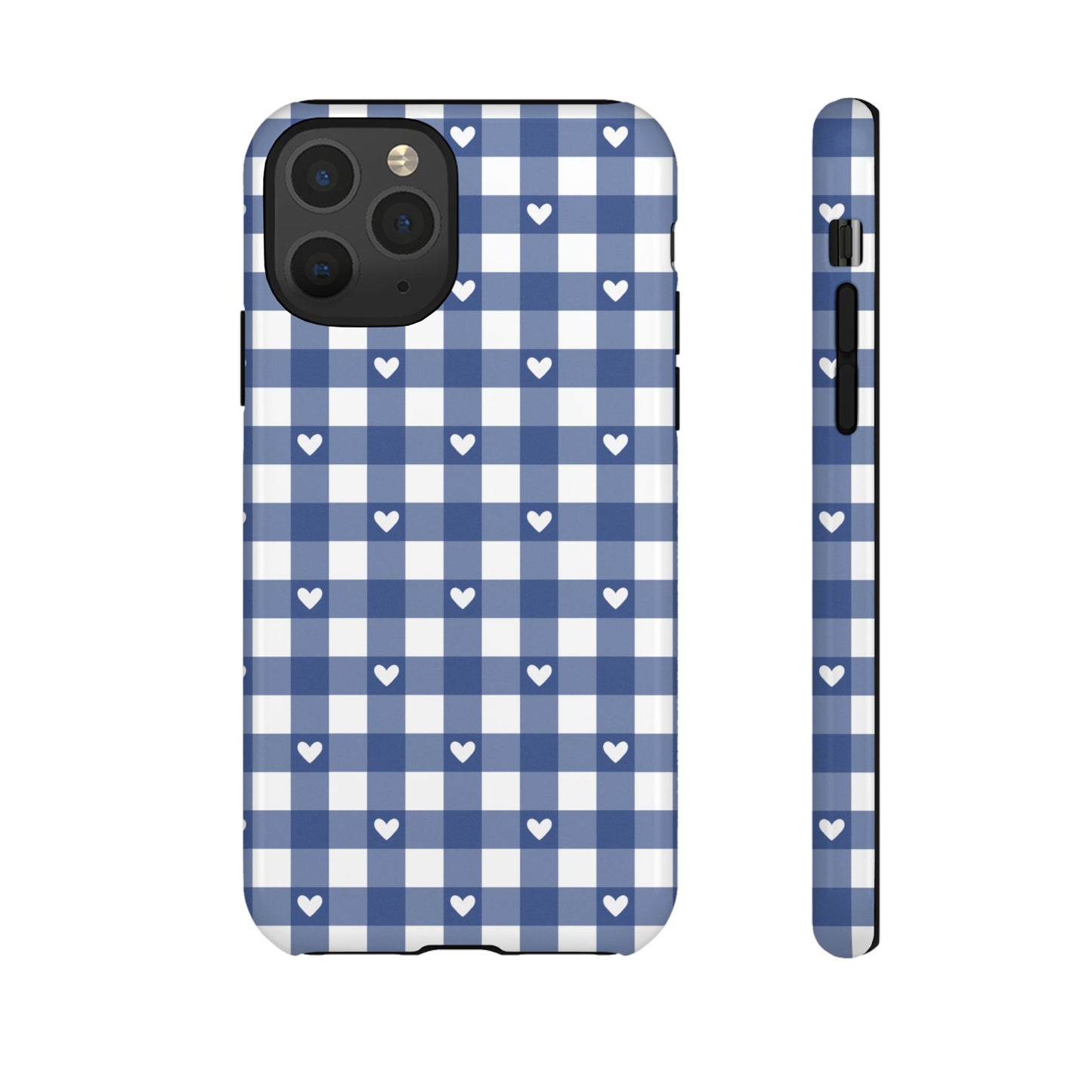 Blue Picnic Hearts Gingham Case