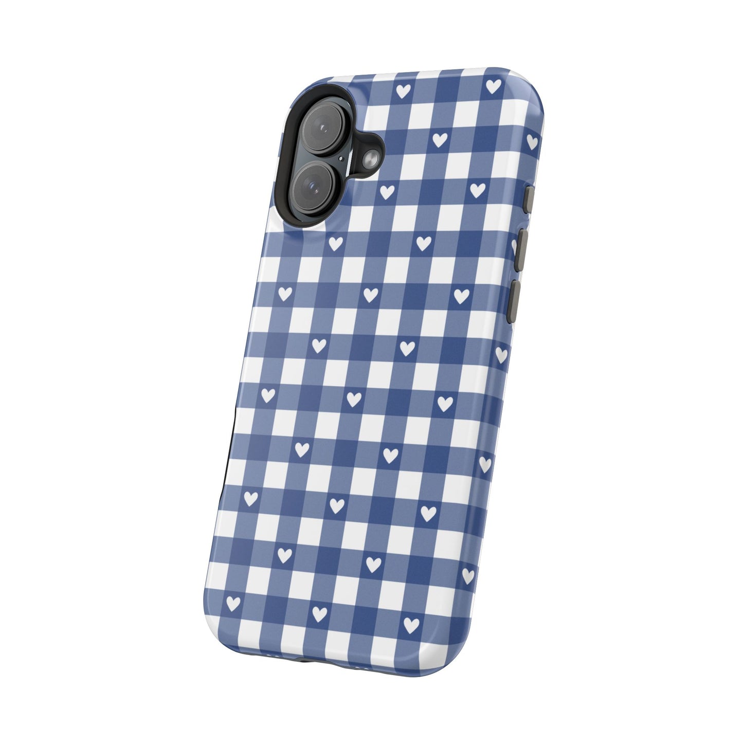 Blue Picnic Hearts Gingham MagSafe Case