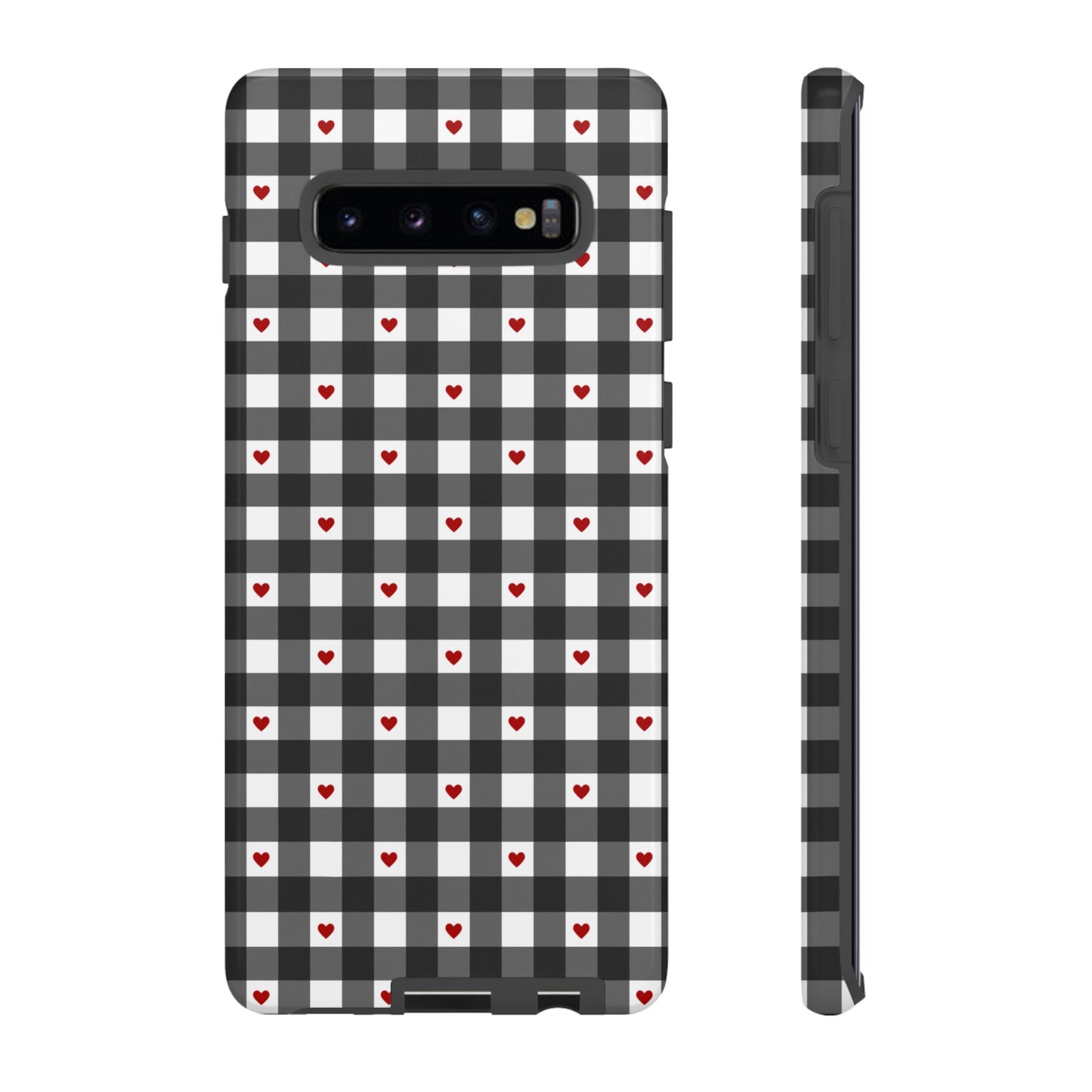 Black Picnic Hearts Gingham Case