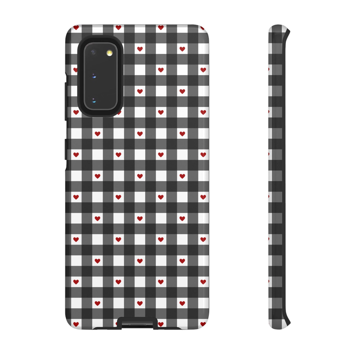 Black Picnic Hearts Gingham Case