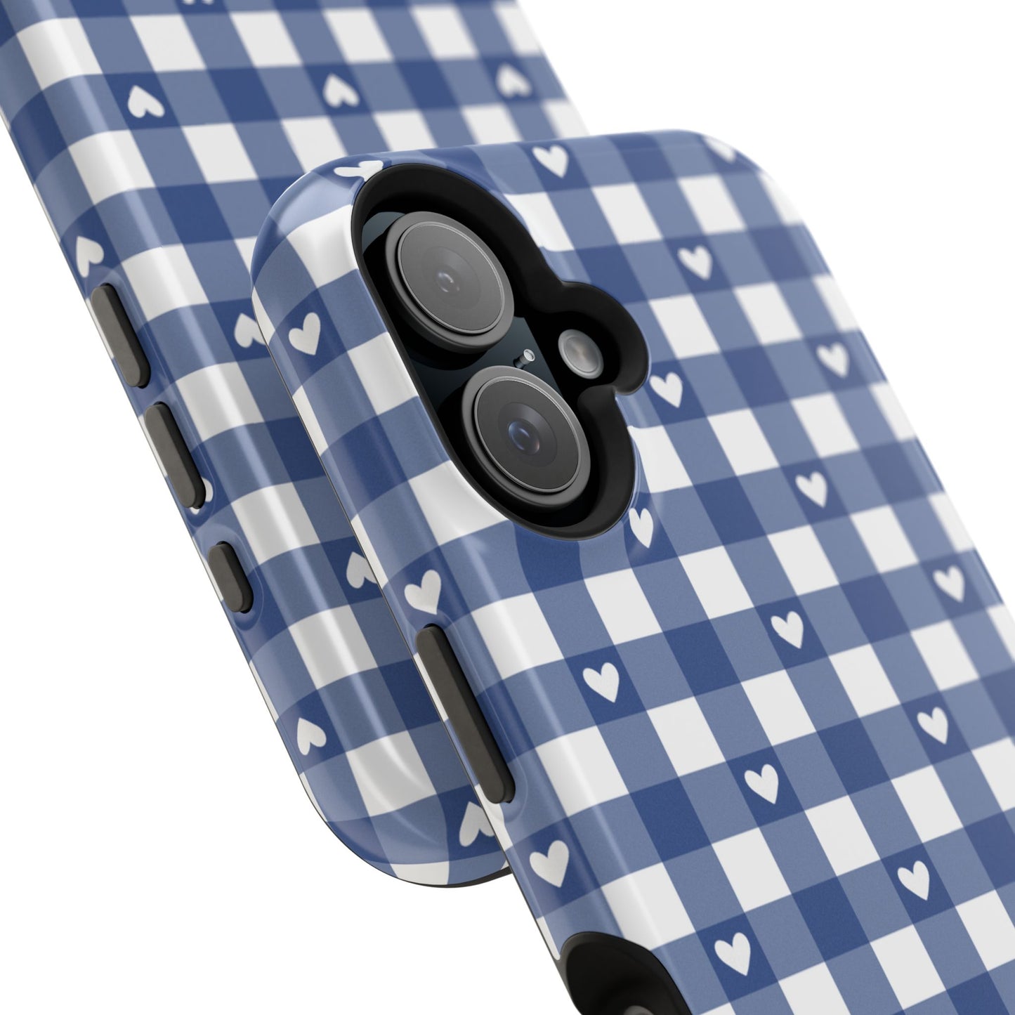 Blue Picnic Hearts Gingham MagSafe Case